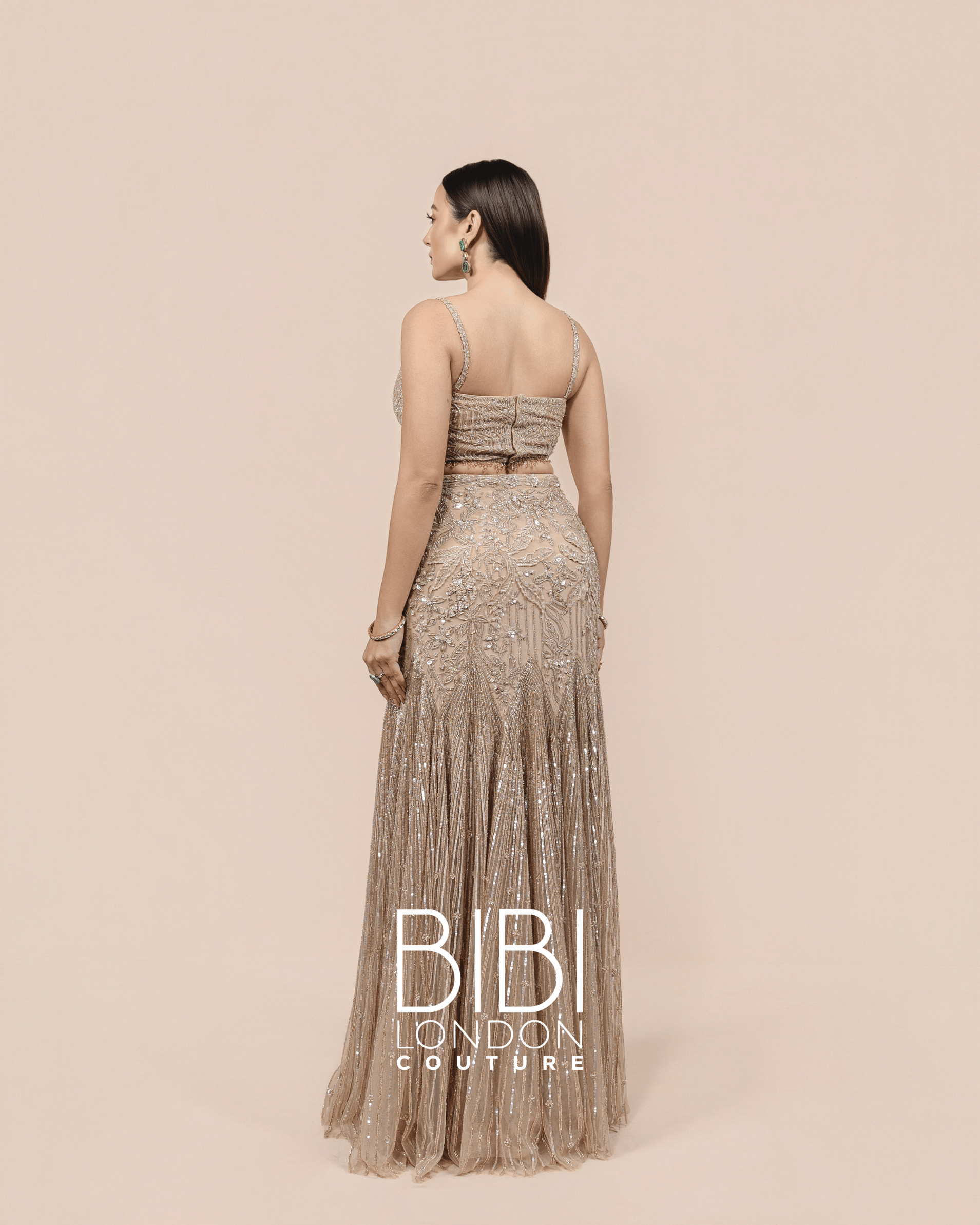 Elysian Champagne Tassel Skirt Set
