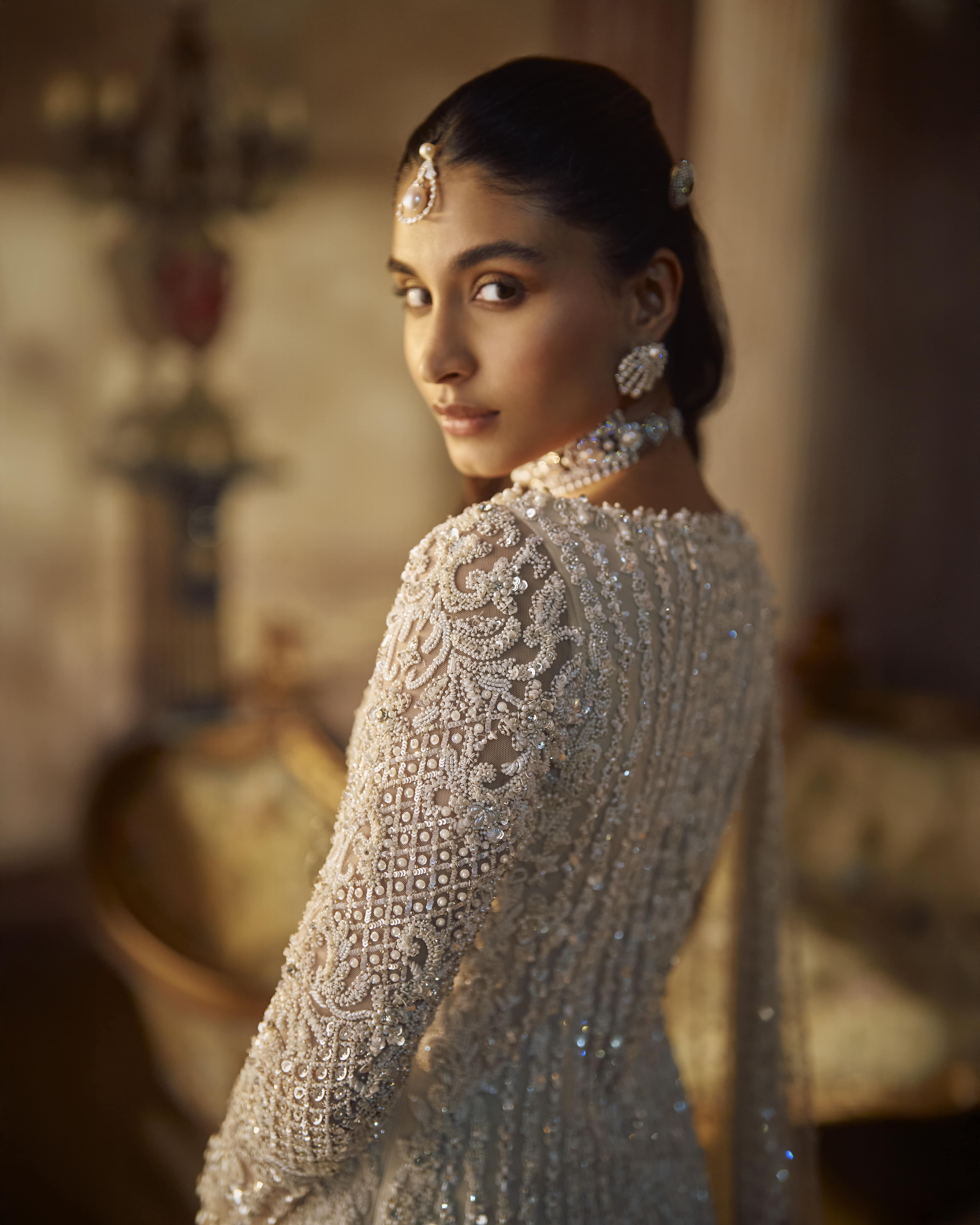 Vinatge Ivory Pearl Lehenga Set