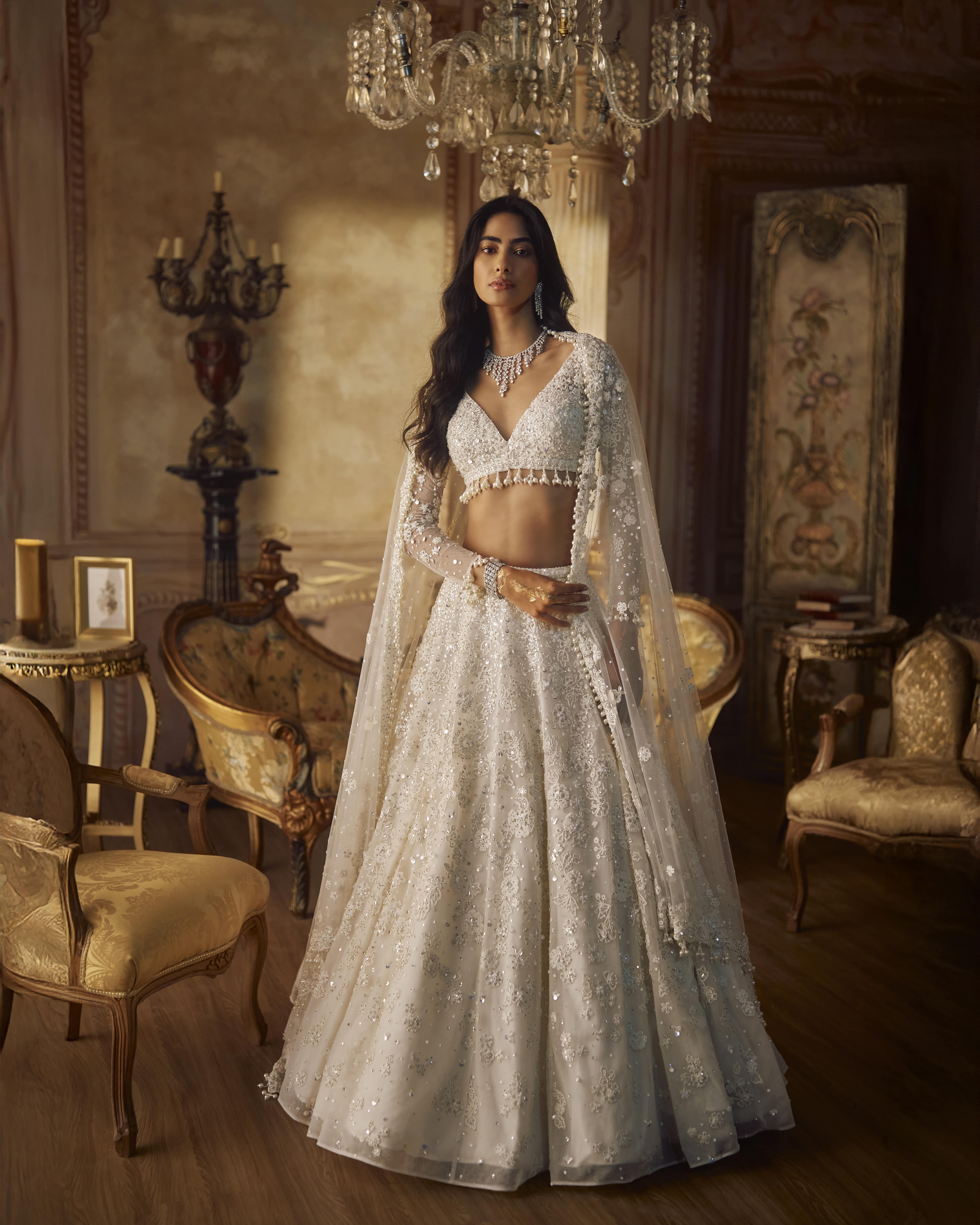 Ivory Floral Lehenga Set