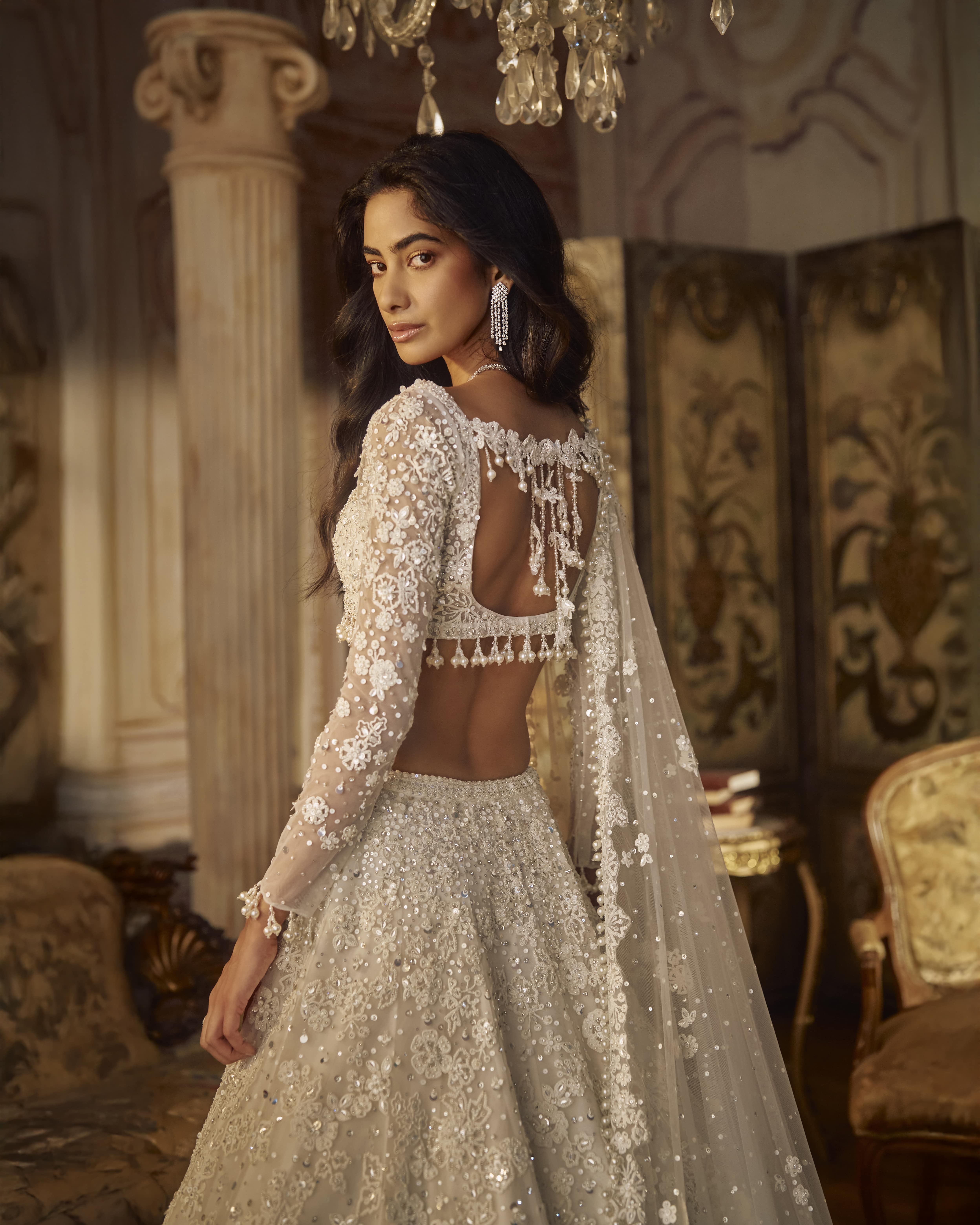 Ivory Floral Lehenga Set