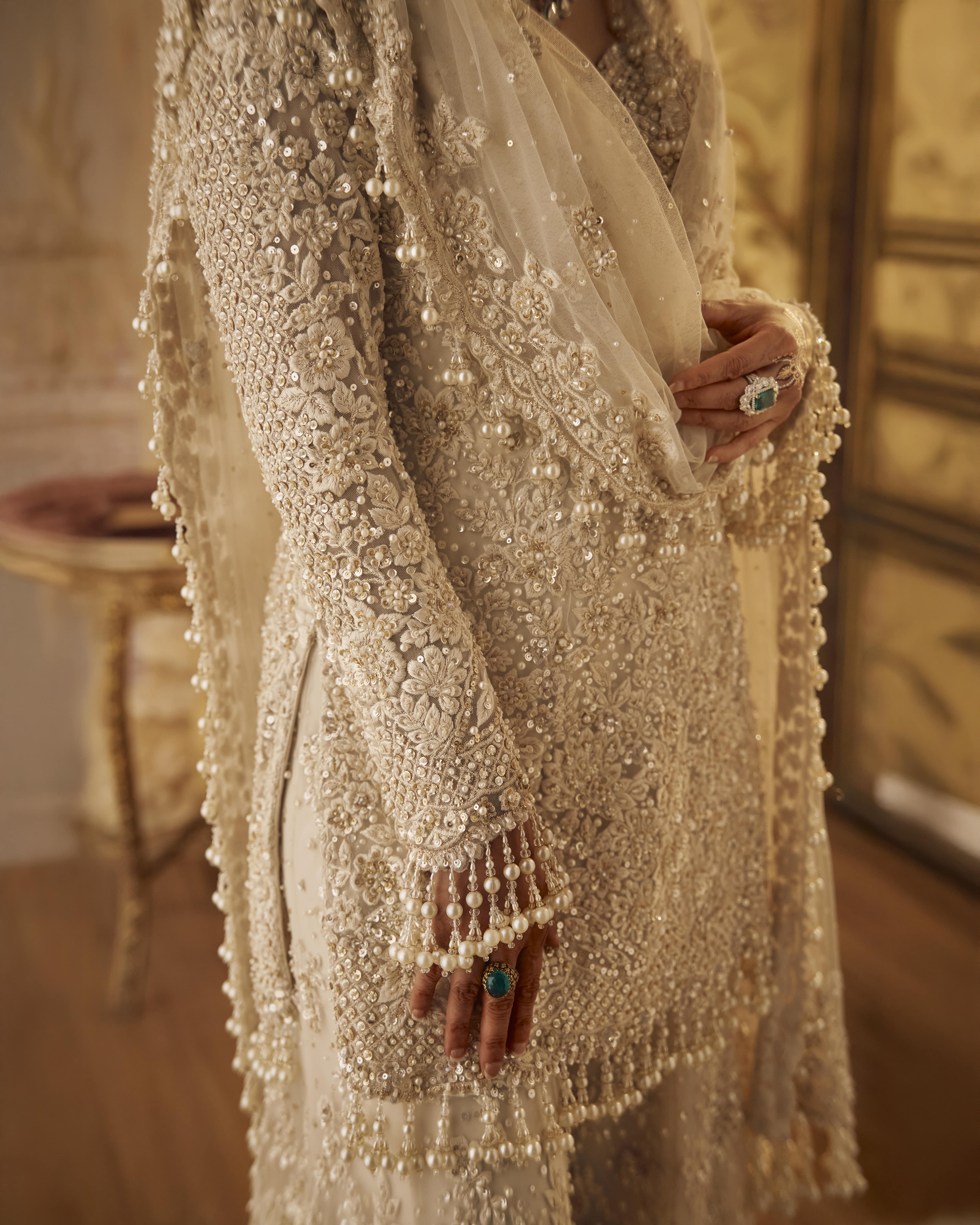 Ivory Pearl Sharara Set