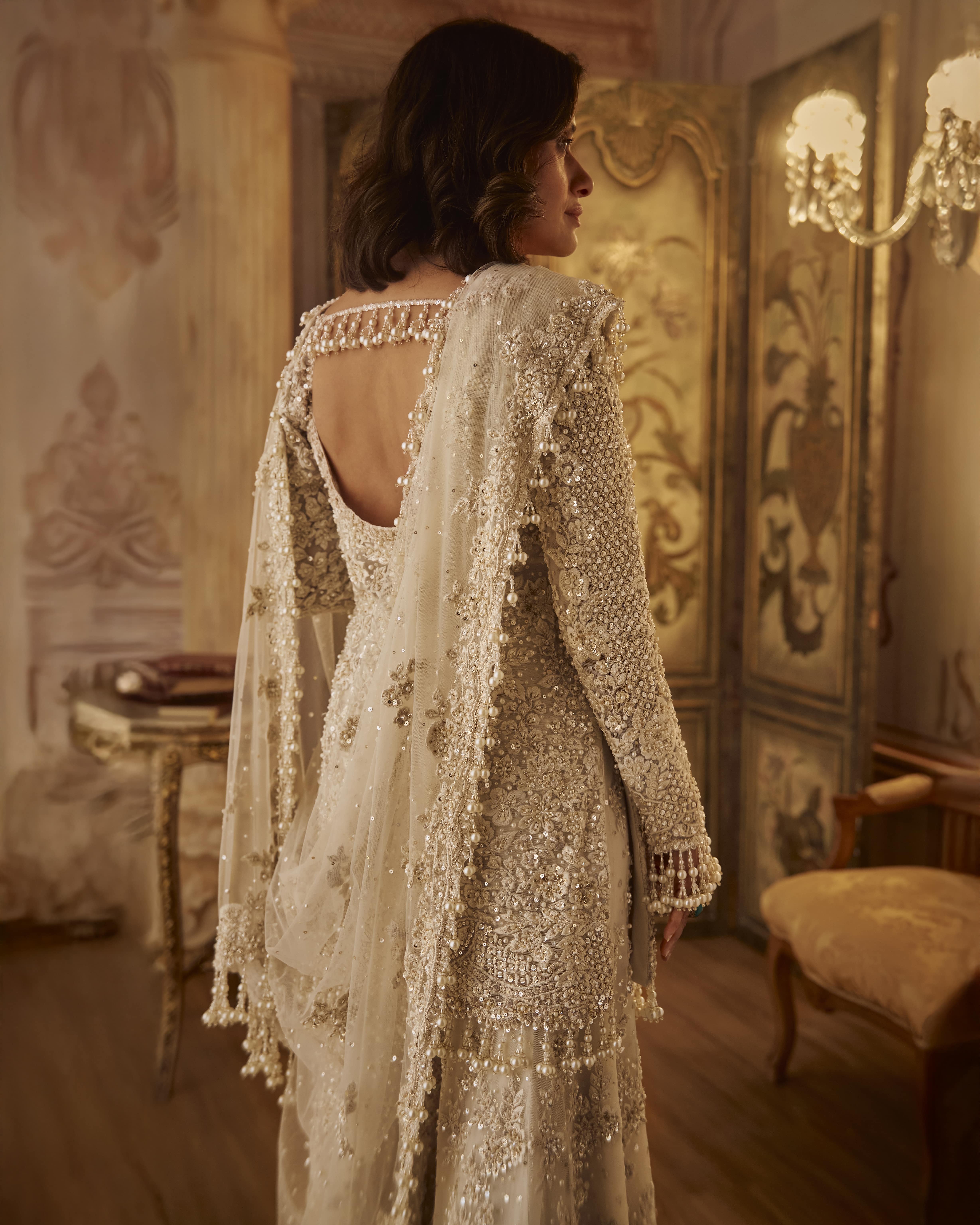 Ivory Pearl Sharara Set