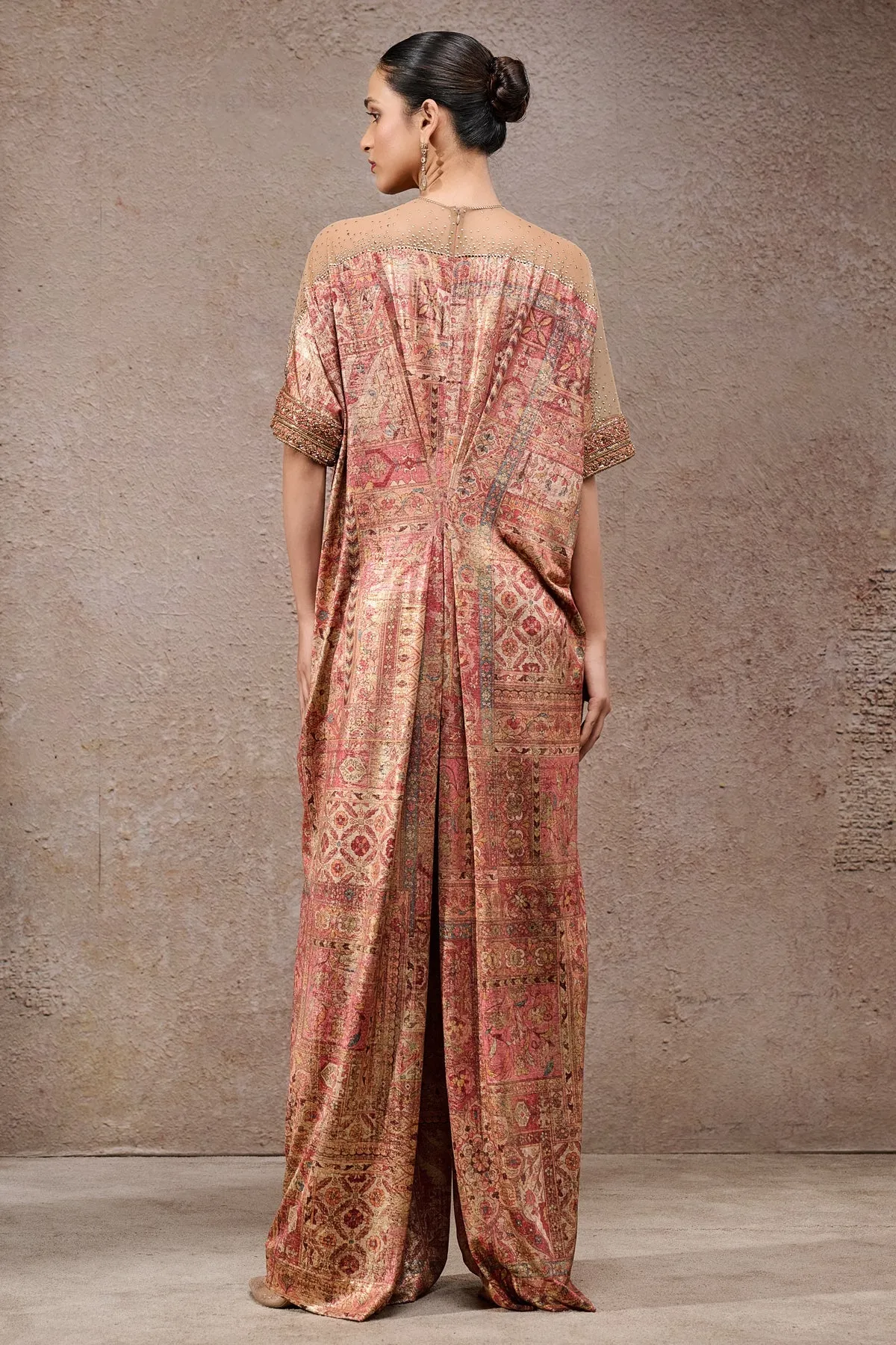 Metallic Brocade Suit with Embellished Waist