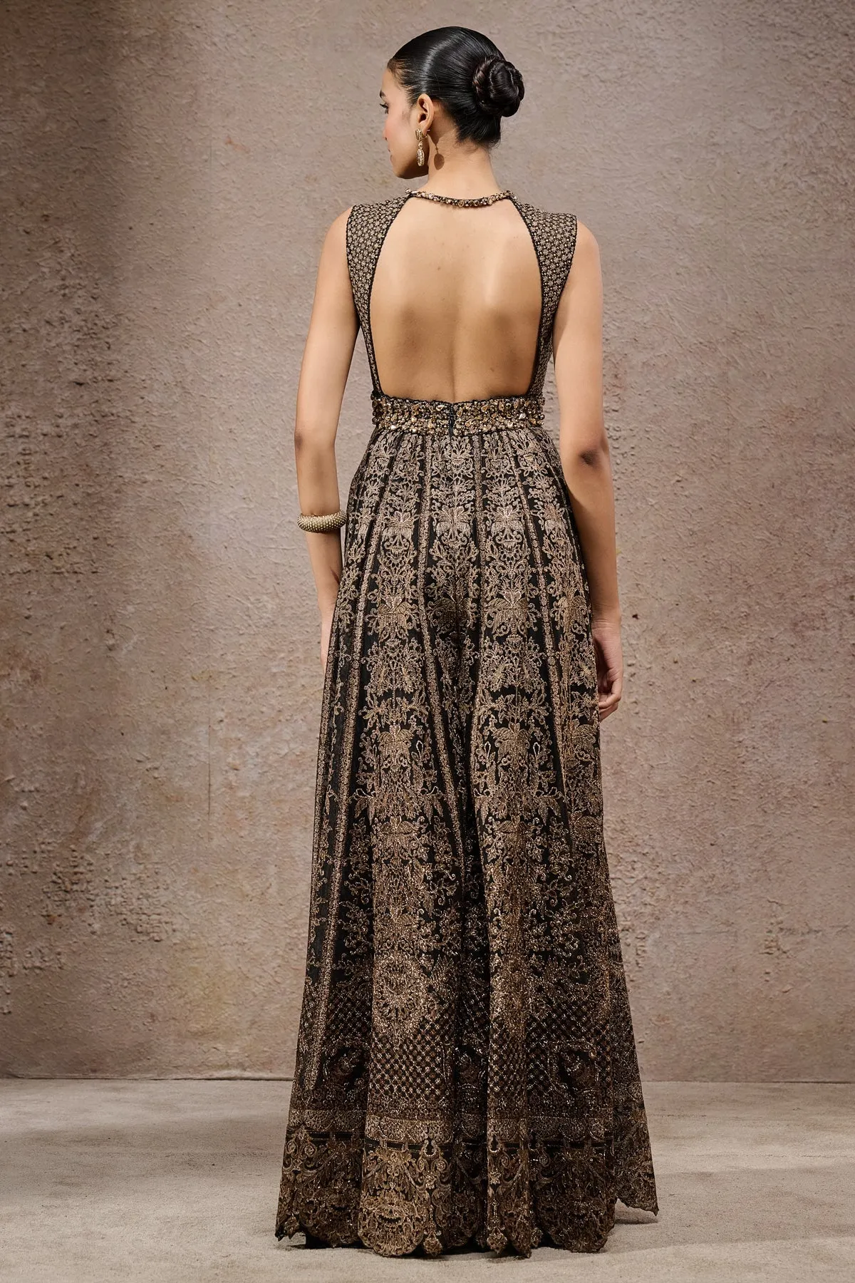 Black and Gold Embroidered Suit