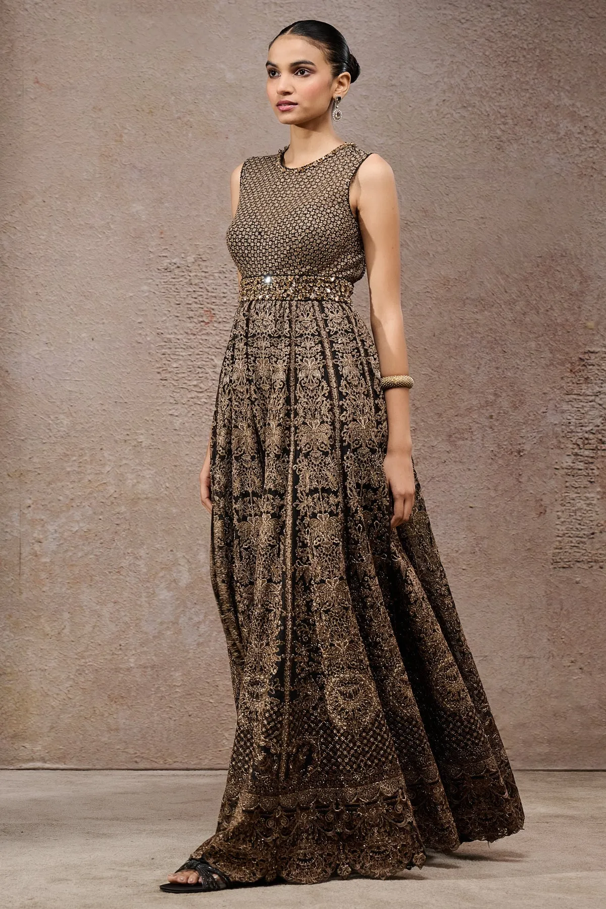 Black and Gold Embroidered Suit