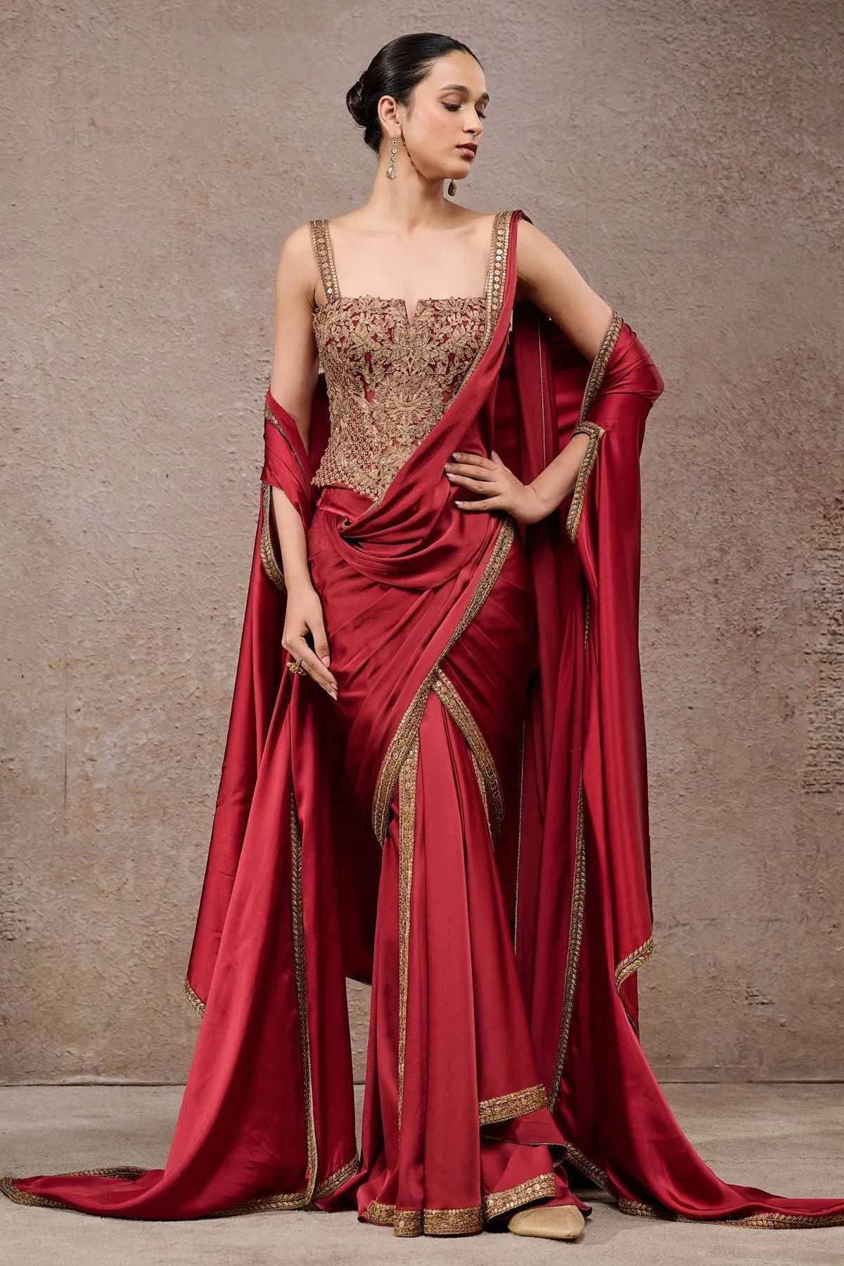 Red Embroidered Co-ord Set