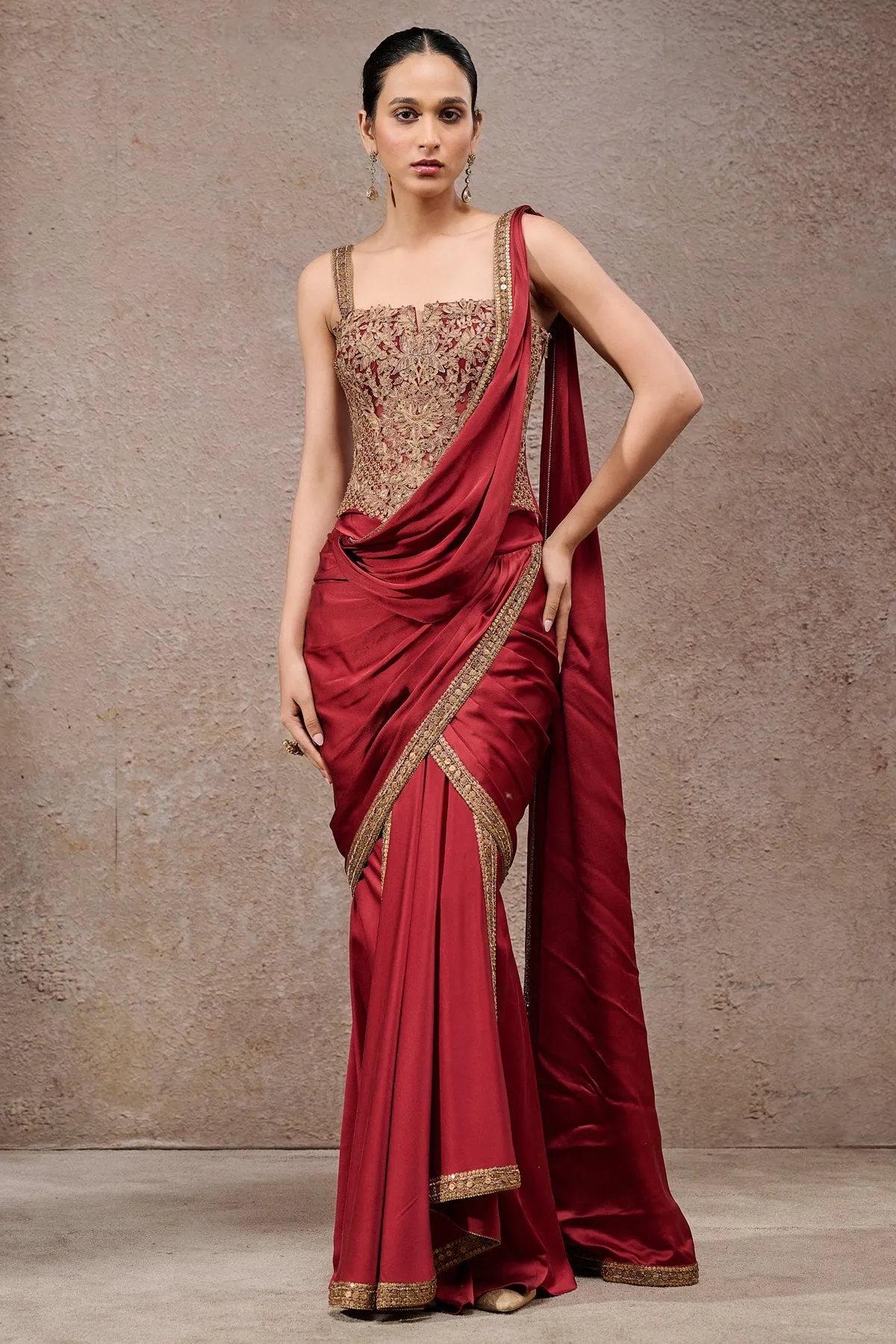 Red Embroidered Co-ord Set