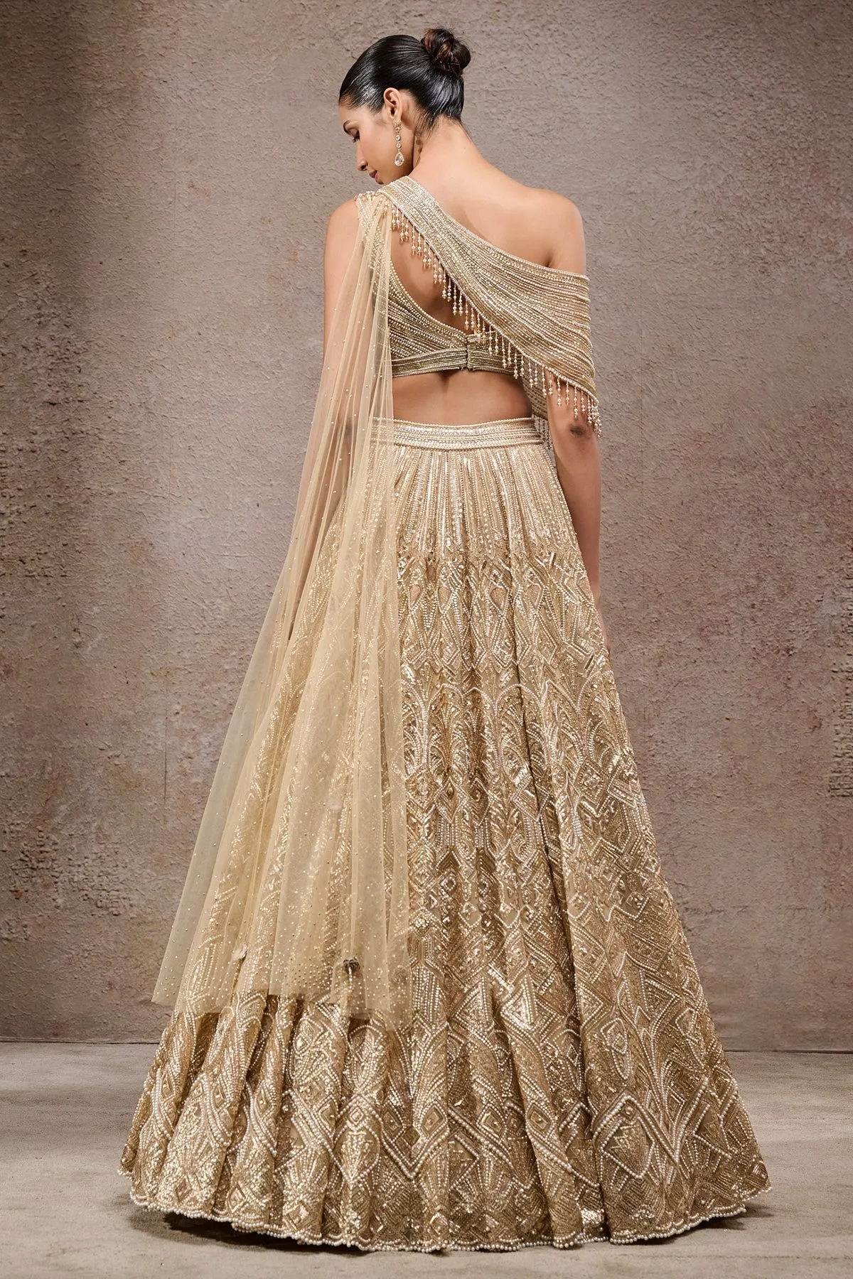 Champagne Gold Embellished Lehenga Set