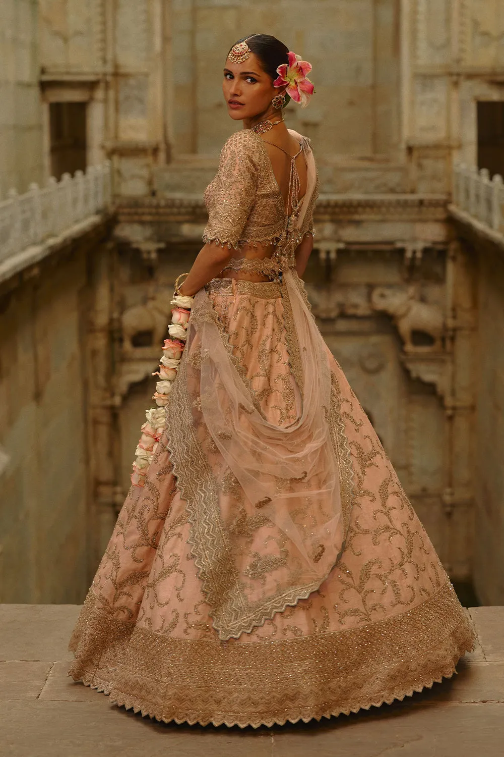 Blush Pink Embroidered Bridal Lehenga