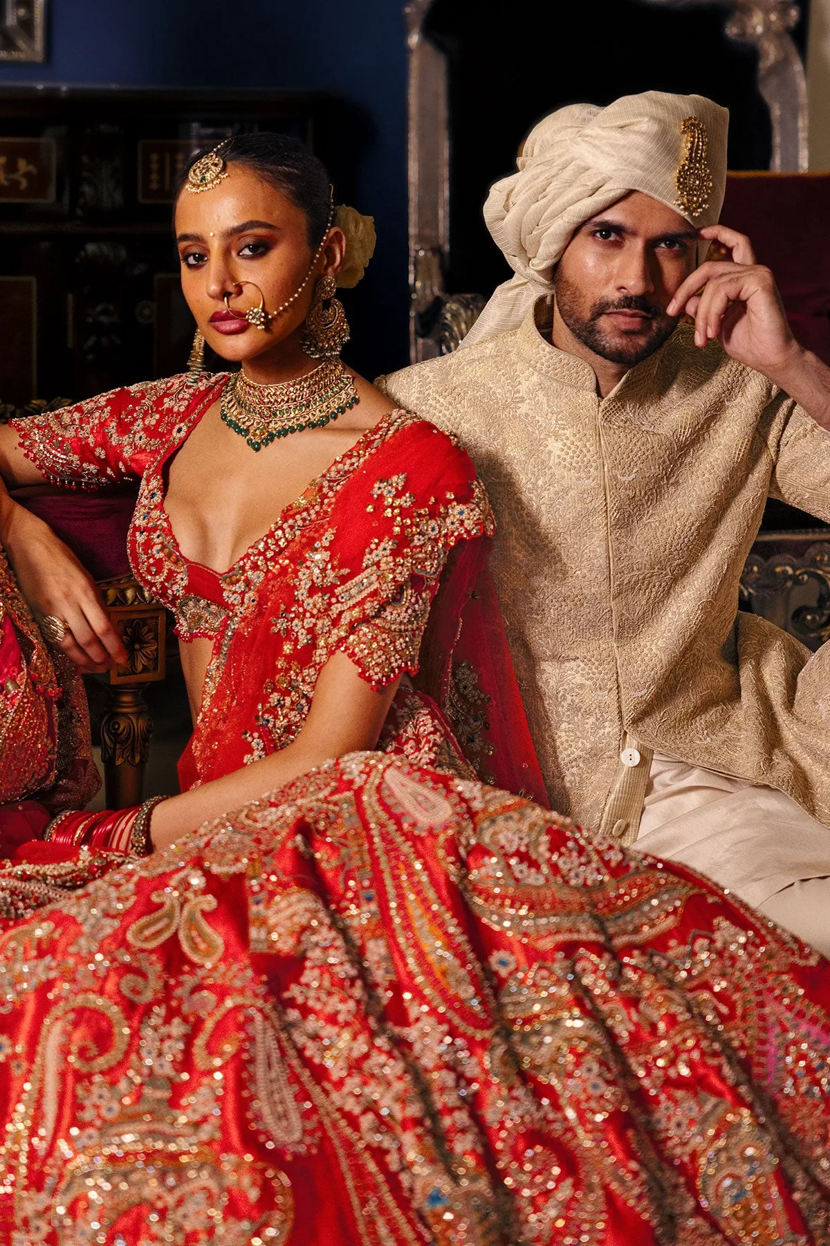 Heritage Red Bridal Lehenga with Mughal Zardozi & Handcrafted Motifs