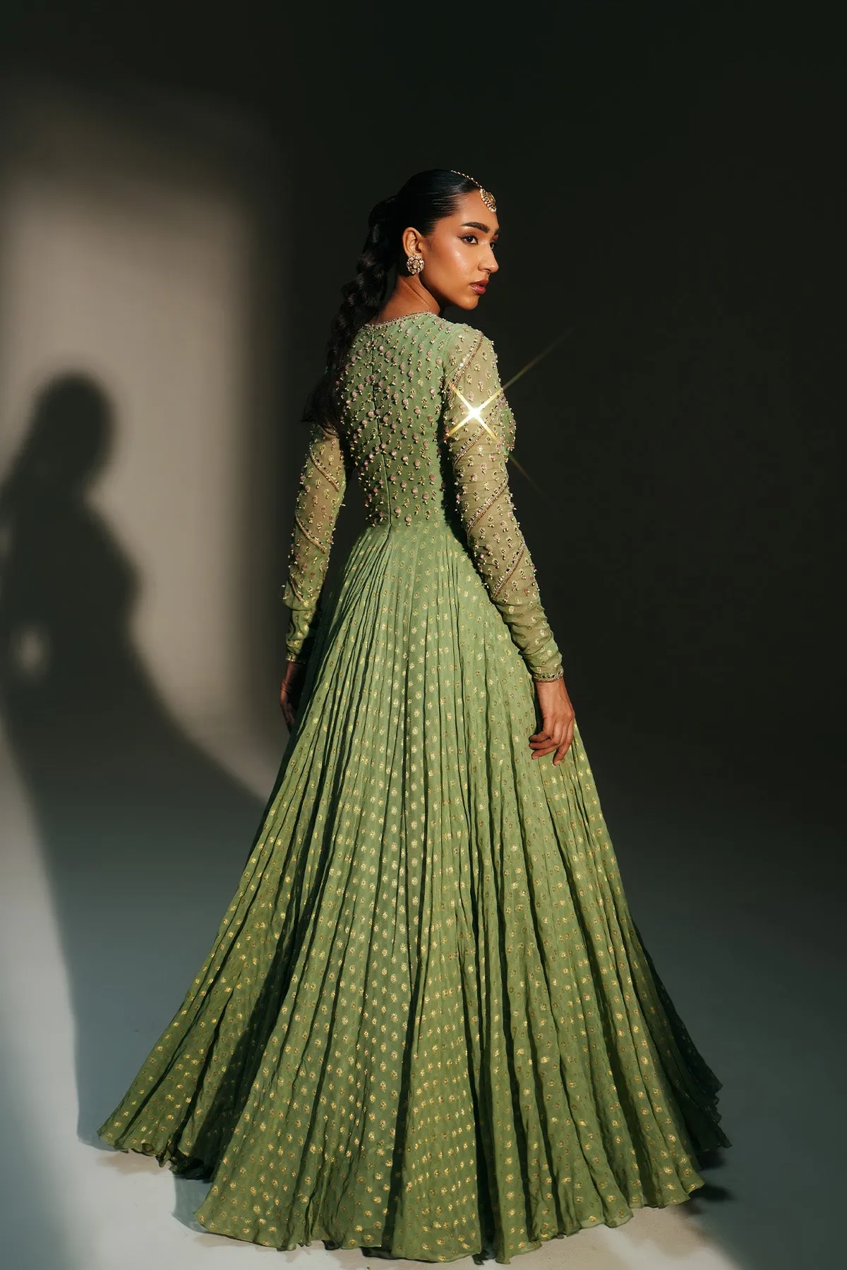 Sage Green Embellished Anarkali