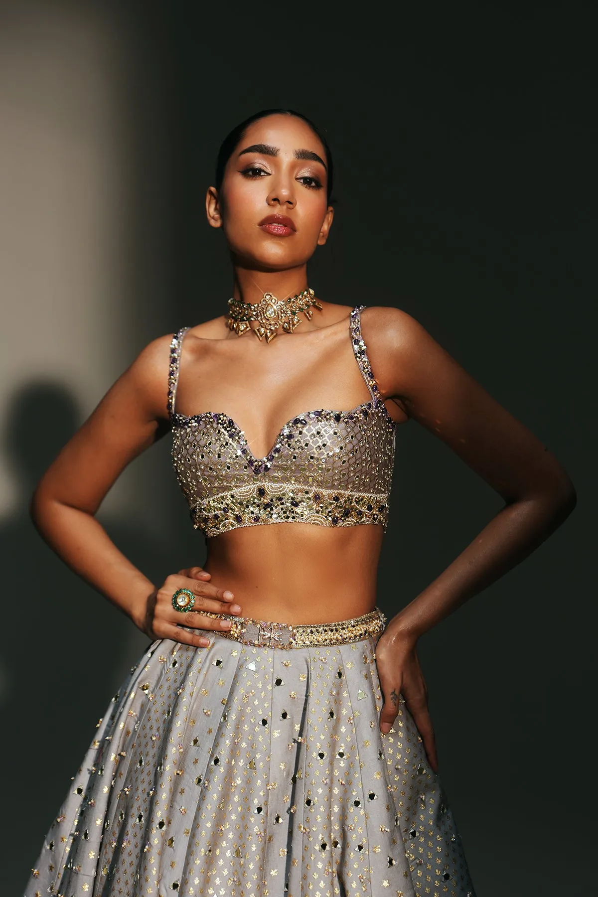 Amethyst Dual-Tone Embellished Lehenga