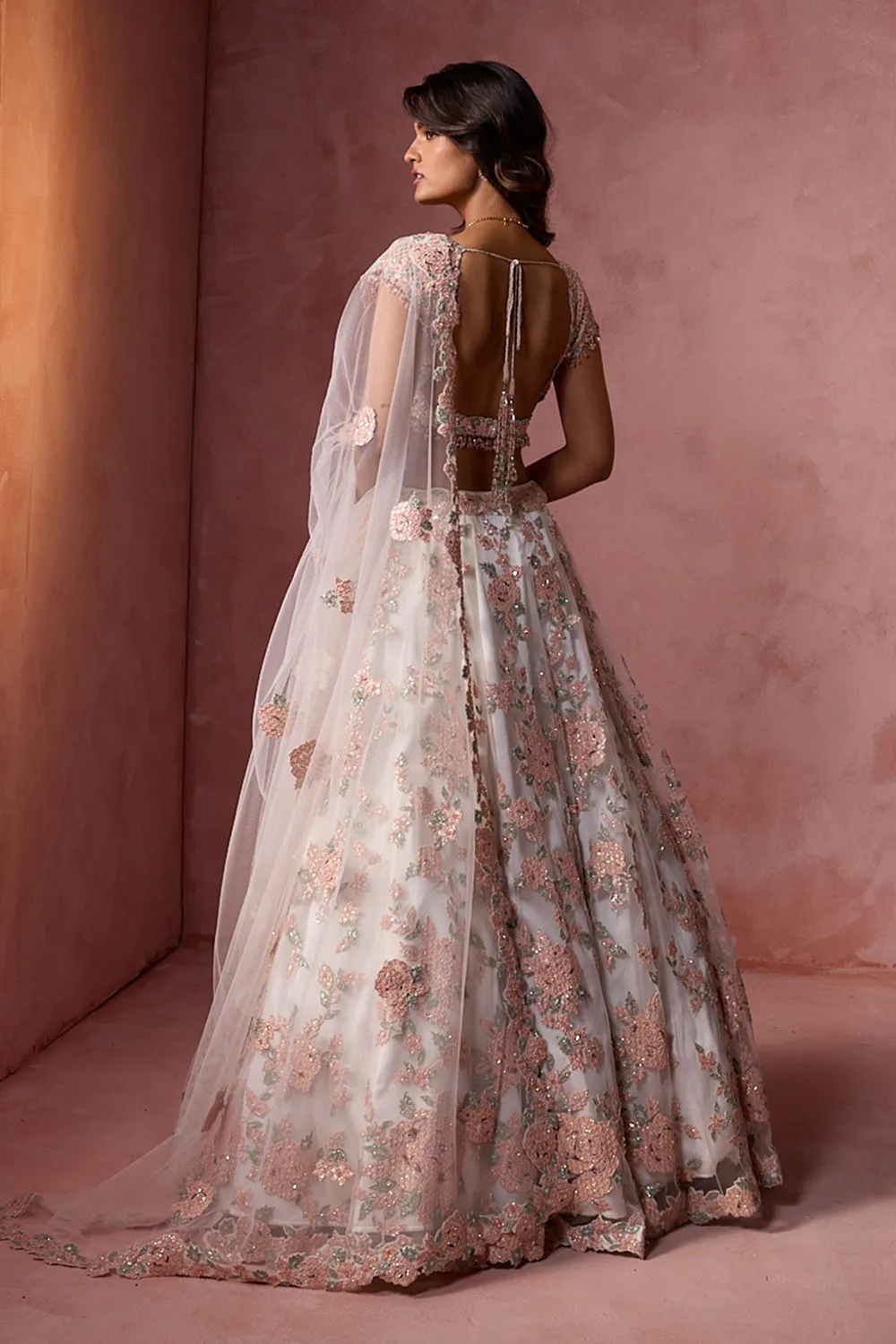 Ivory Blush Embroidered Lehenga Set