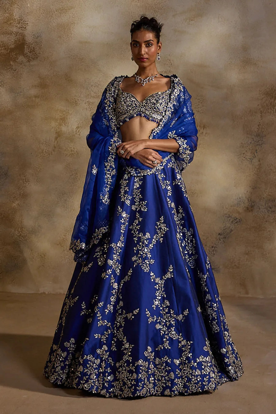 Royal Blue Embellished Lehenga
