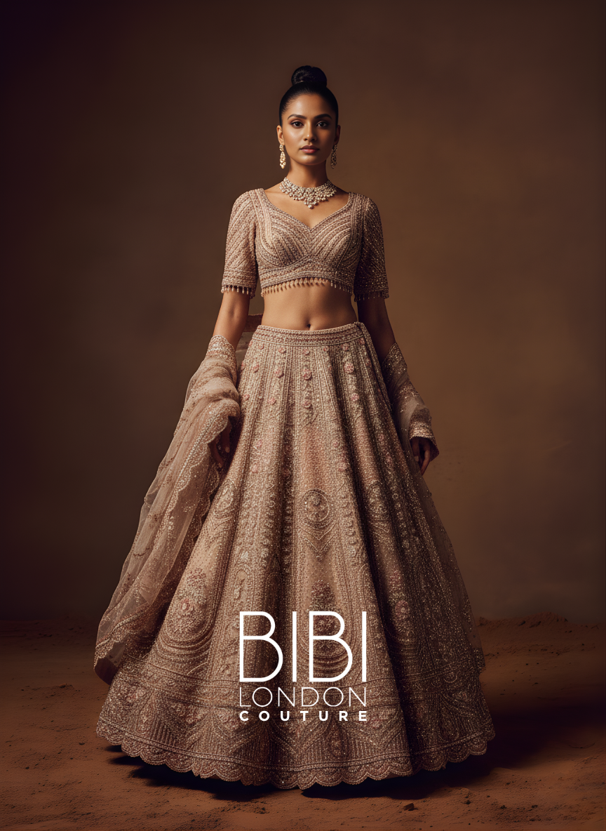 Champagne Gold Lehenga with Intricate Zardozi and Heirloom Motif Embroidery