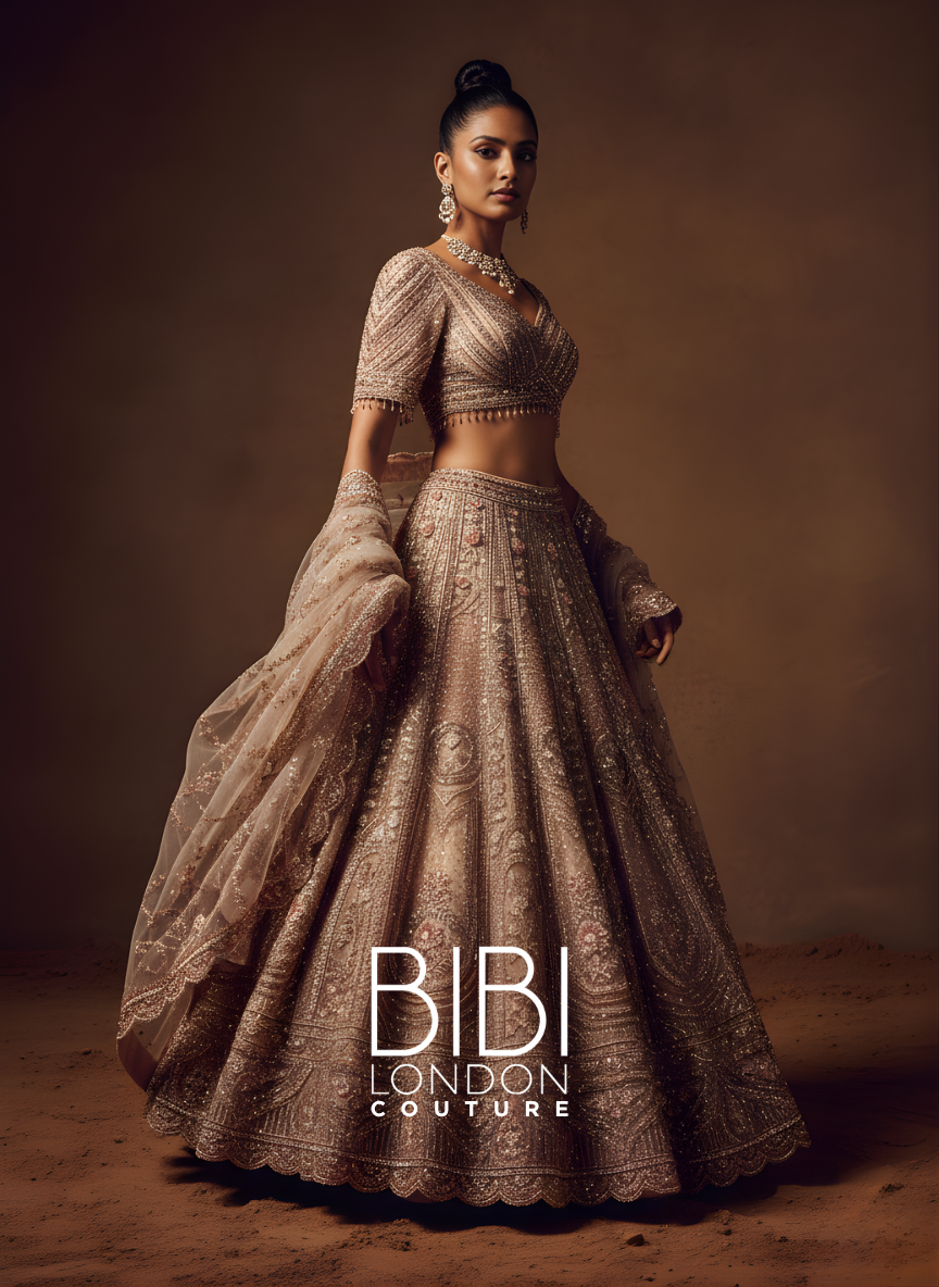 Champagne Gold Lehenga with Intricate Zardozi and Heirloom Motif Embroidery
