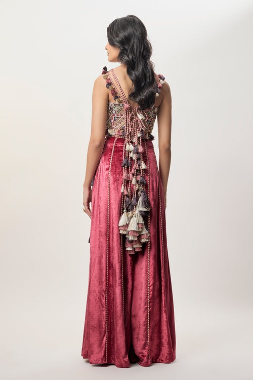 Rosewood Gown with Embellished Heritage Bodice