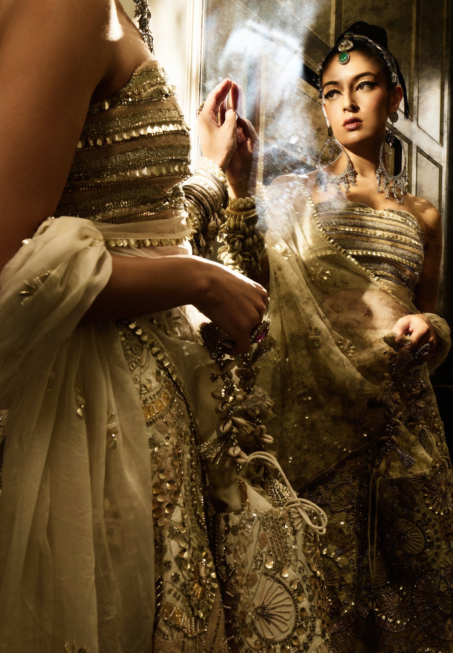 Ivory and Gold Bridal Lehenga with Heritage Zardozi and Embellished Dupatta