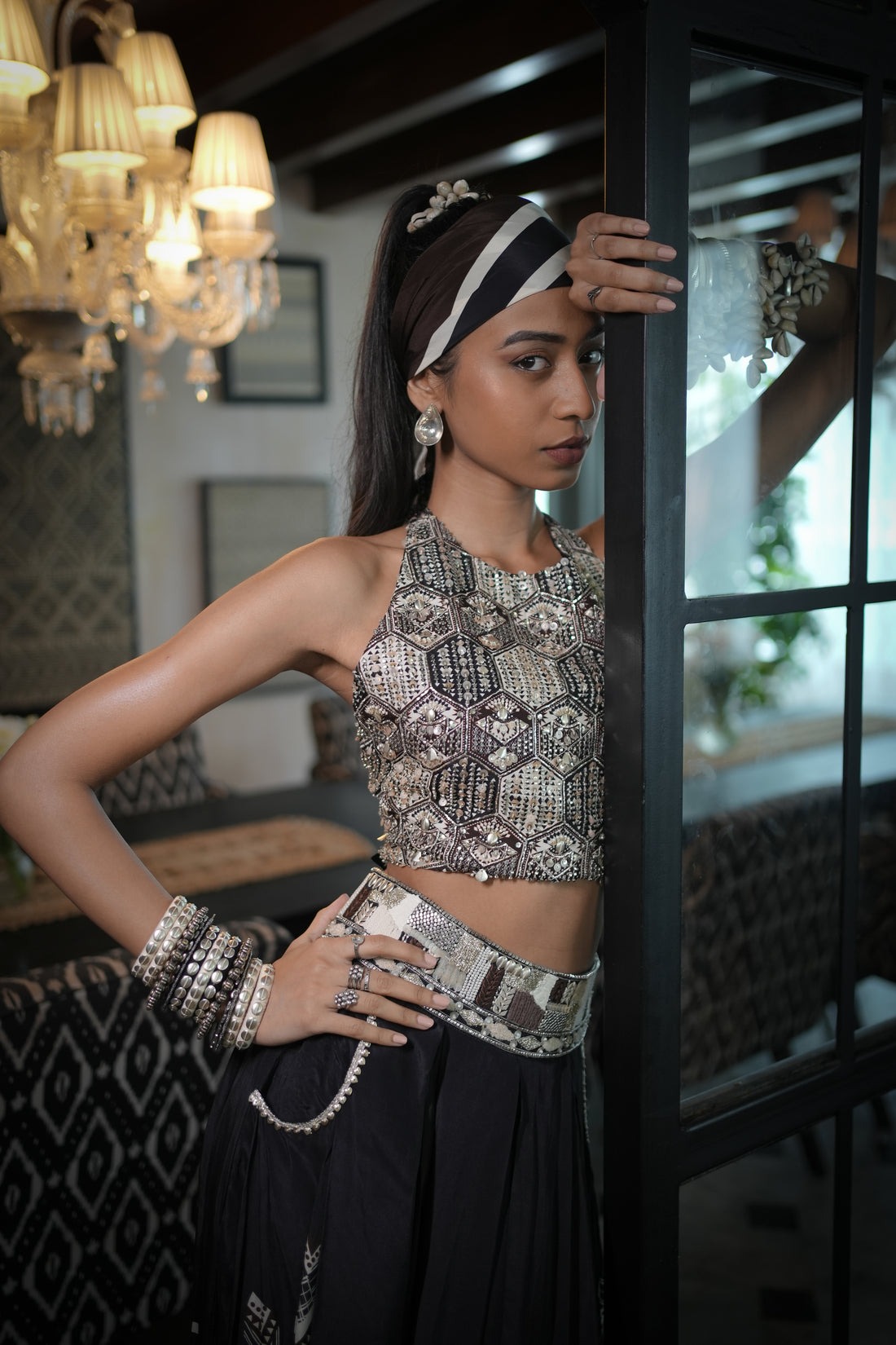 Noir Tribal Draped Statement Set