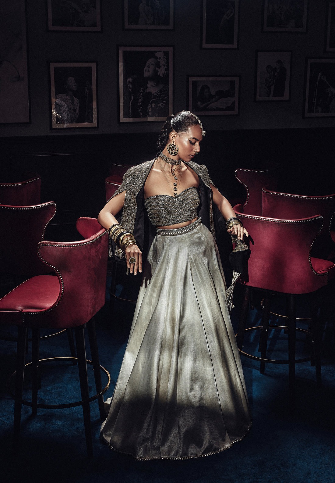 Metallic Ombre Lehenga Set