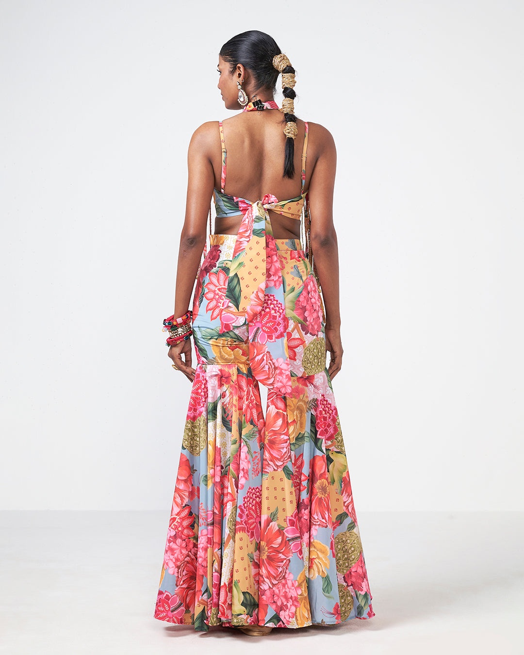Tropical Floral Printed Sharara Set