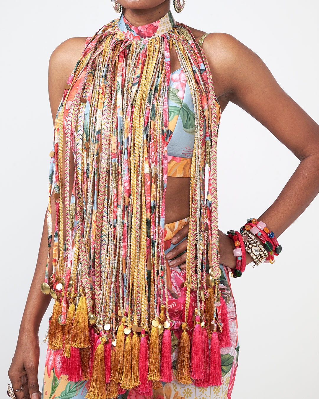 Tropical Floral Printed Sharara Set