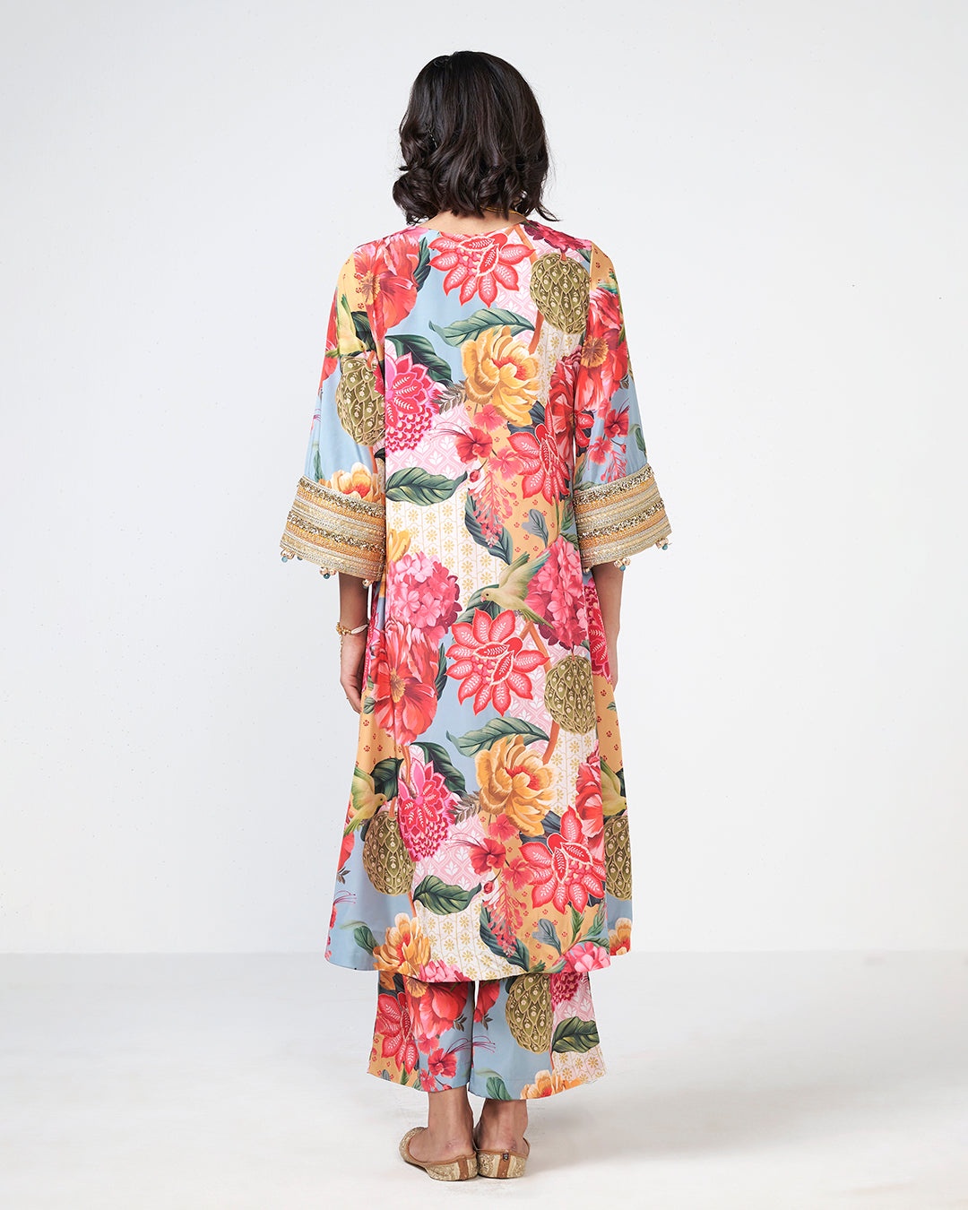 Tropical Floral Printed Kurta Set