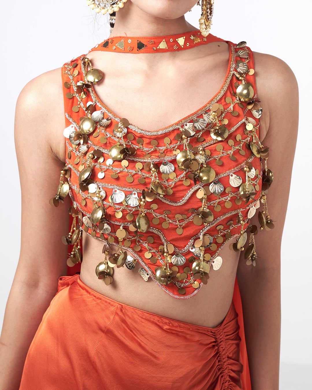 Coral Draped Statement Set