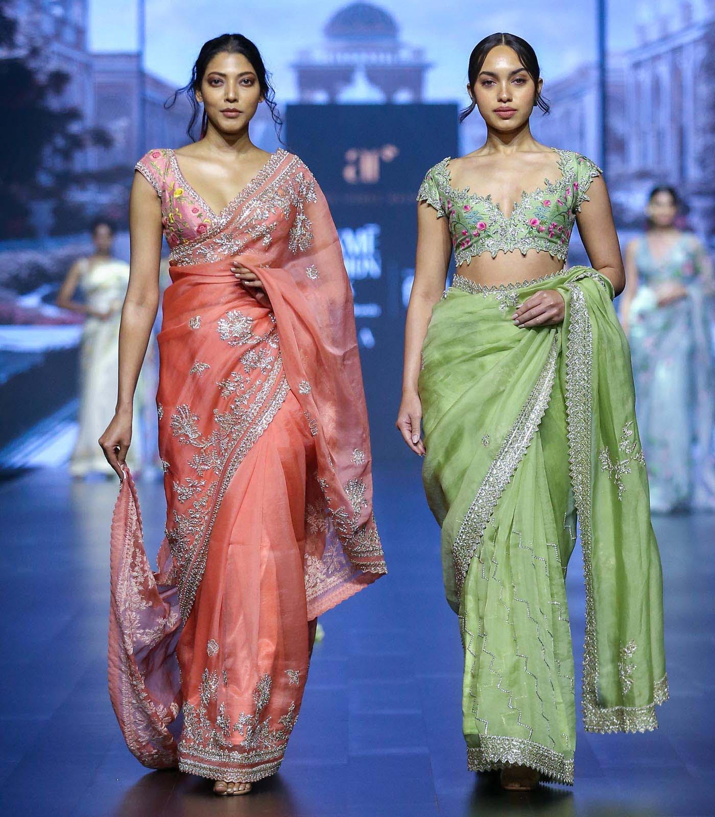 Blush Pink Embellished Sari