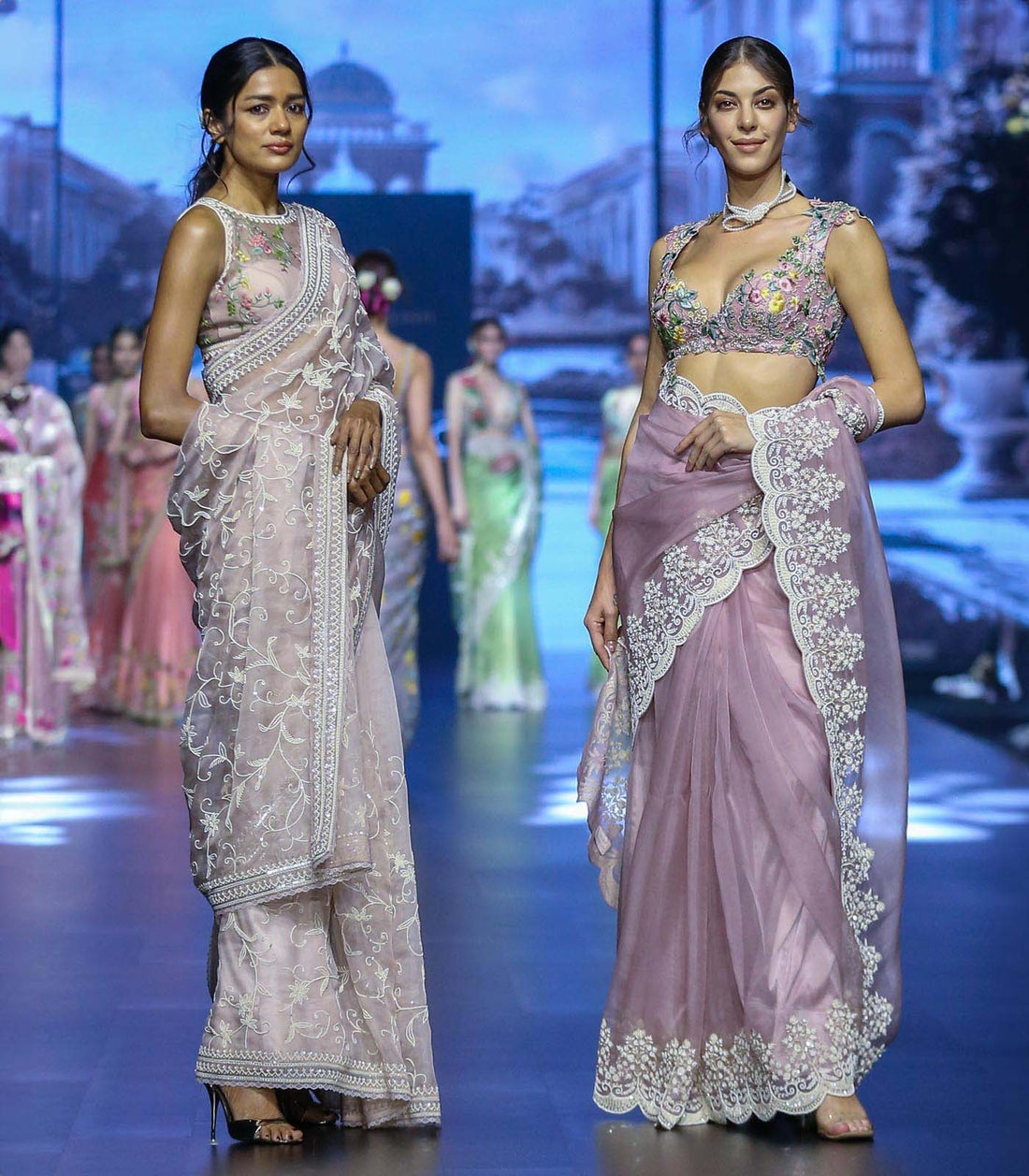 Blush Pink Embroidered Sari