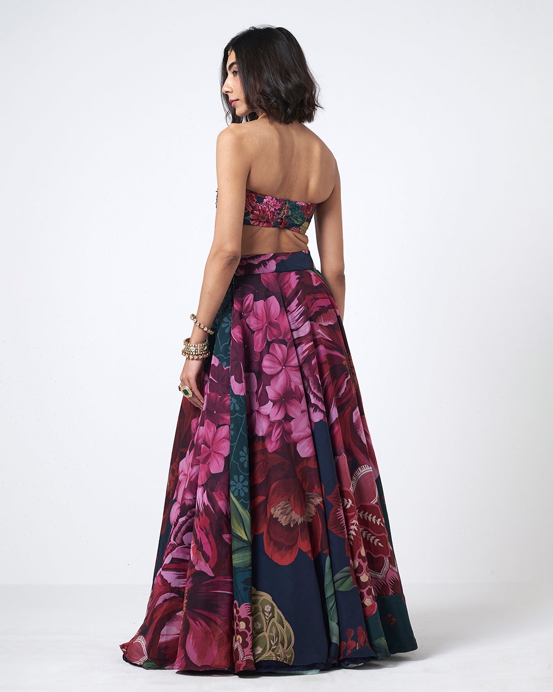 Midnight Floral Couture Lehenga