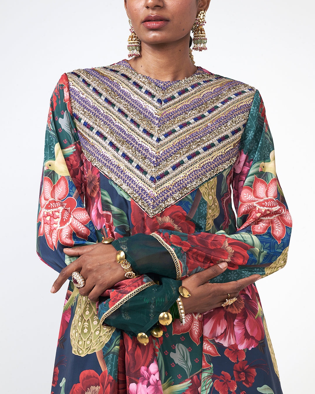 Midnight Bloom Embellished Kurta Set
