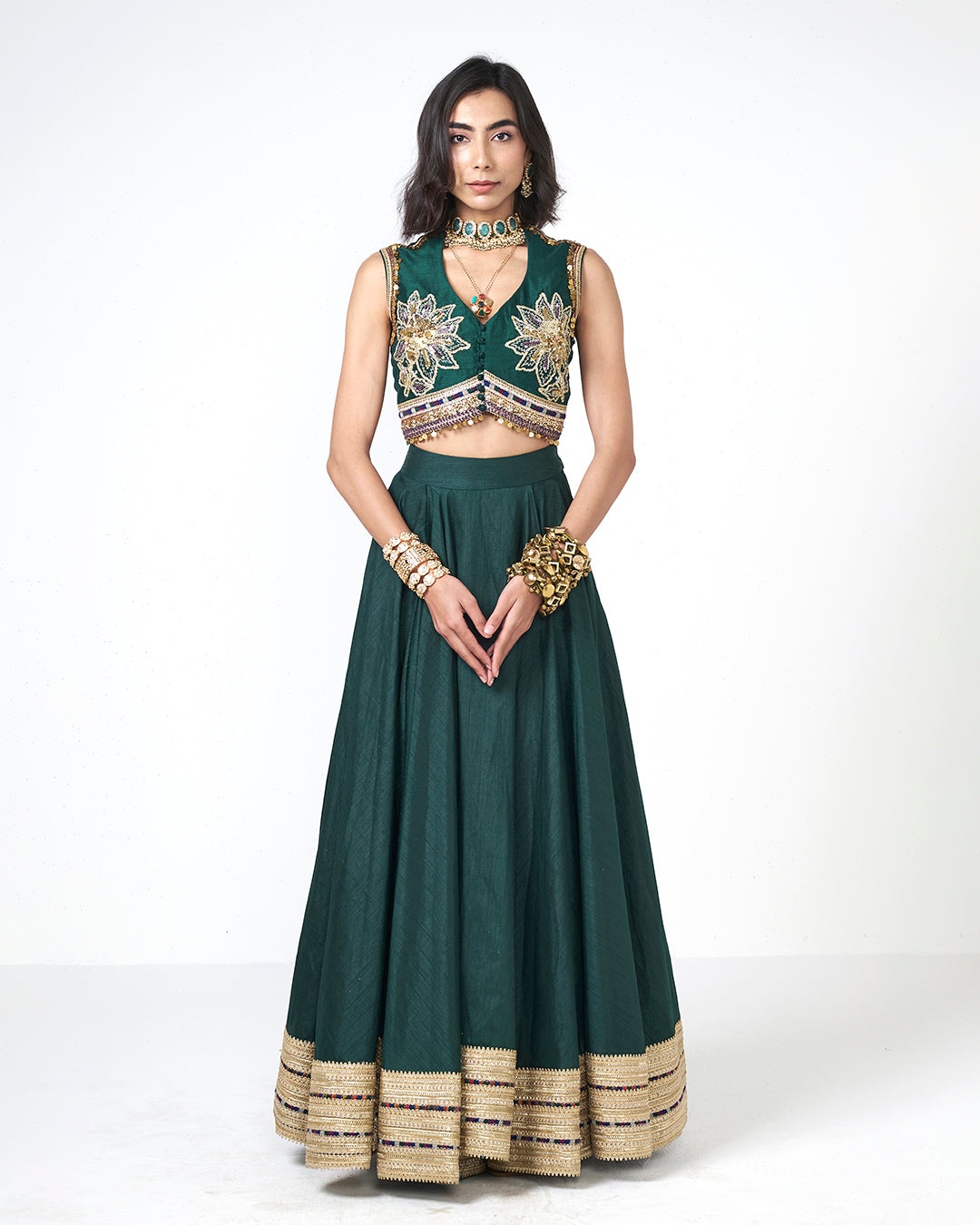 Emerald Embellished Lehenga Set
