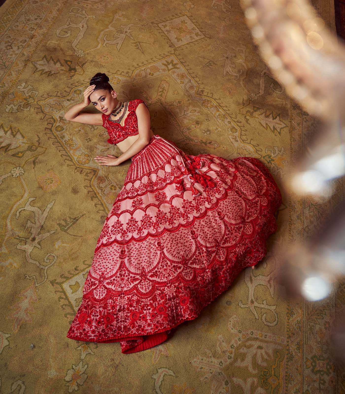 Scarlet Blossom Bridal Lehenga