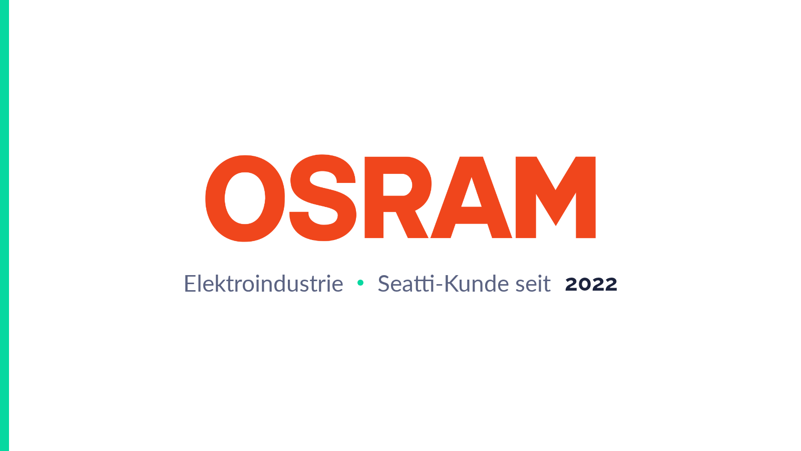 Case Study ams OSRAM: Logo des Technologiekonzerns, Branche Elektroindustrie, Seatti-Kunde seit 2022