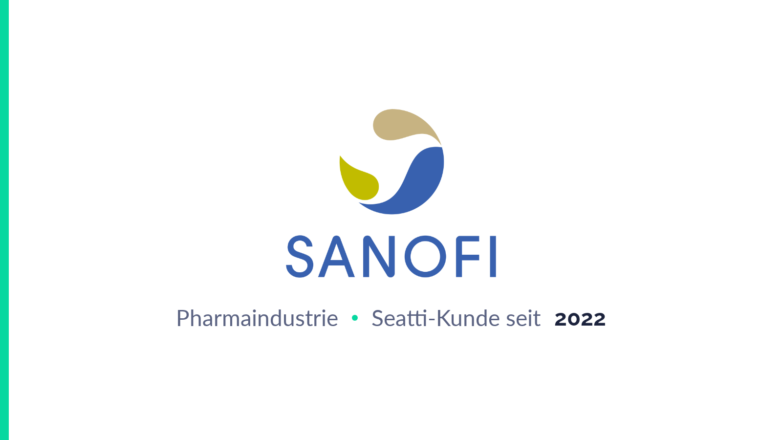 Case Study Sanofi: Logo des Gesundheitsunternehmens, Branche Pharmaindustrie, Seatti-Kunde seit 2022