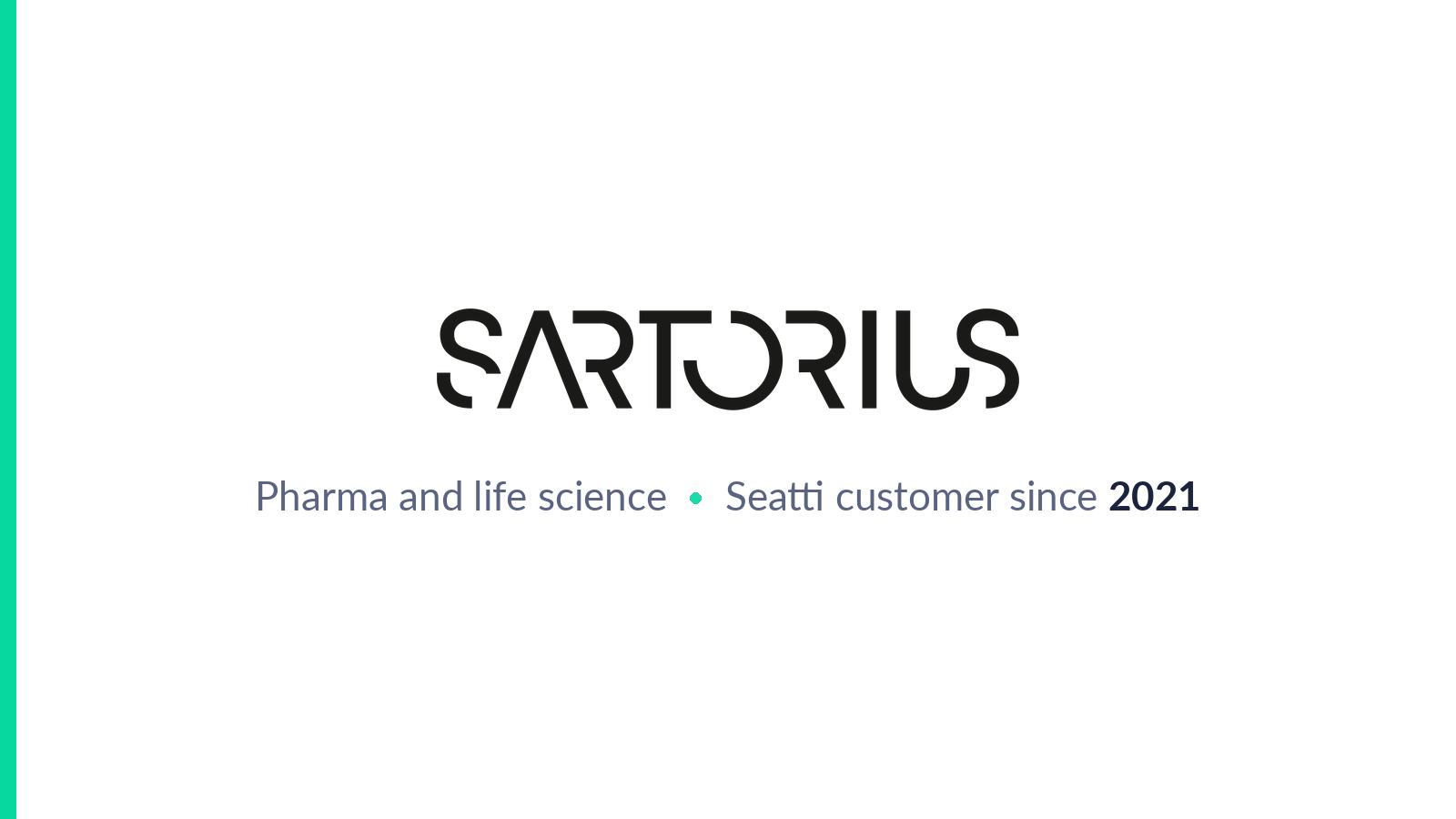 Case study Sartorius: logo of the life science group, industry pharma and life science, Seatti customer since 2021