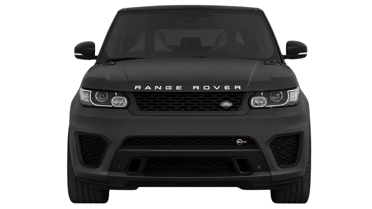 Shop Land Rover engines featuring a matte black Range Rover SUV