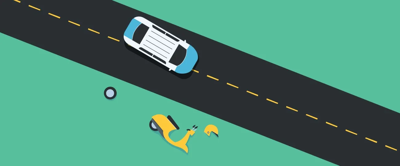 move off the road after a motorcycle accident