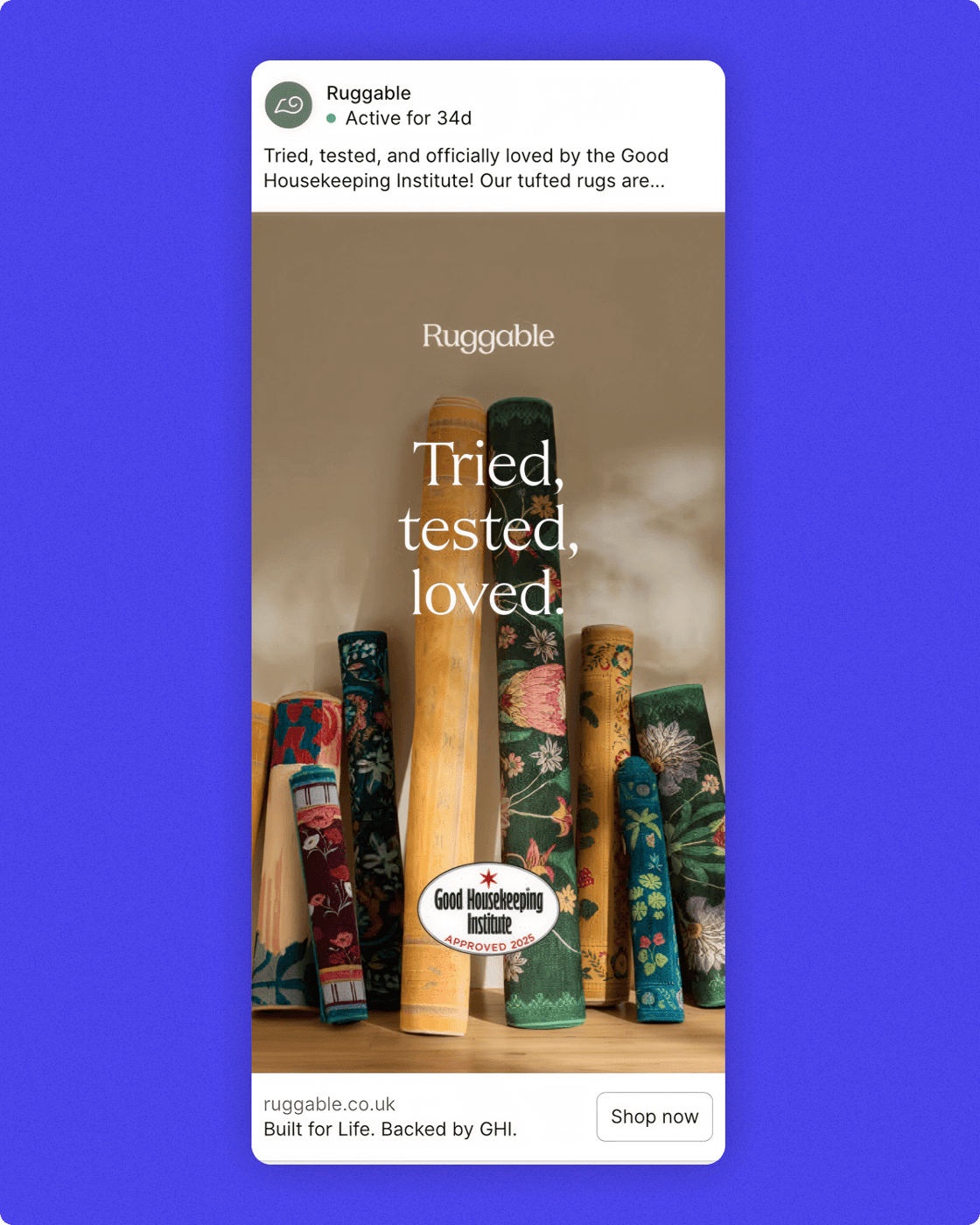 Ruggable "tried tested loved" ad