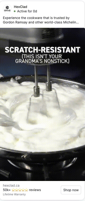 HexClad "scratch resistant" ad