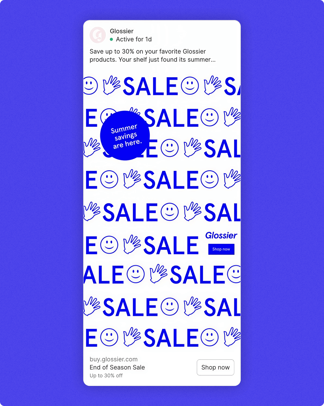 Glossier "sale" ad