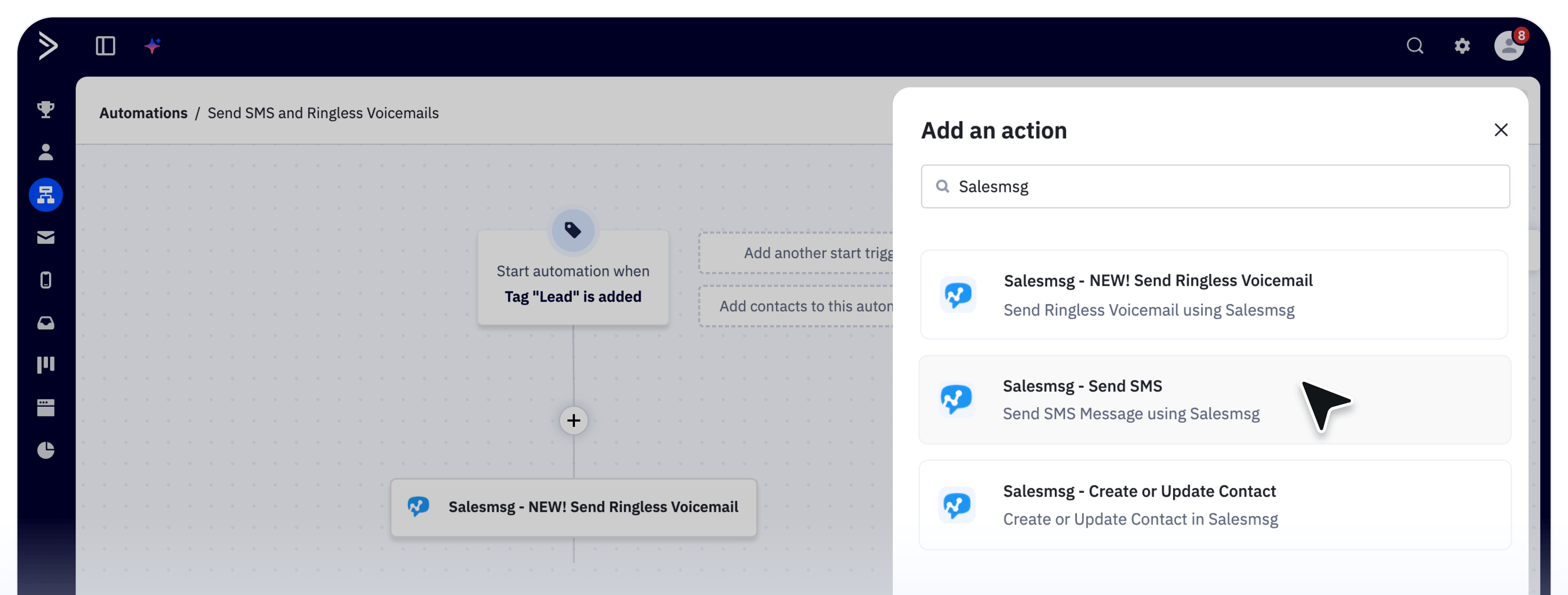 ActiveCampaign SMS Integration-Salesmsg