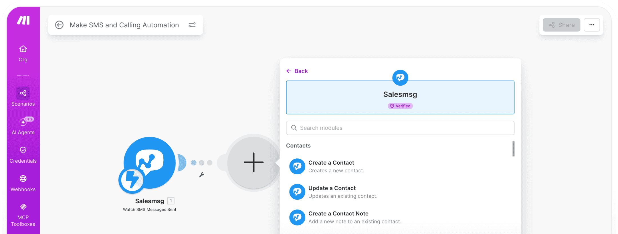 Make SMS and Calling Automation. All in One Place image