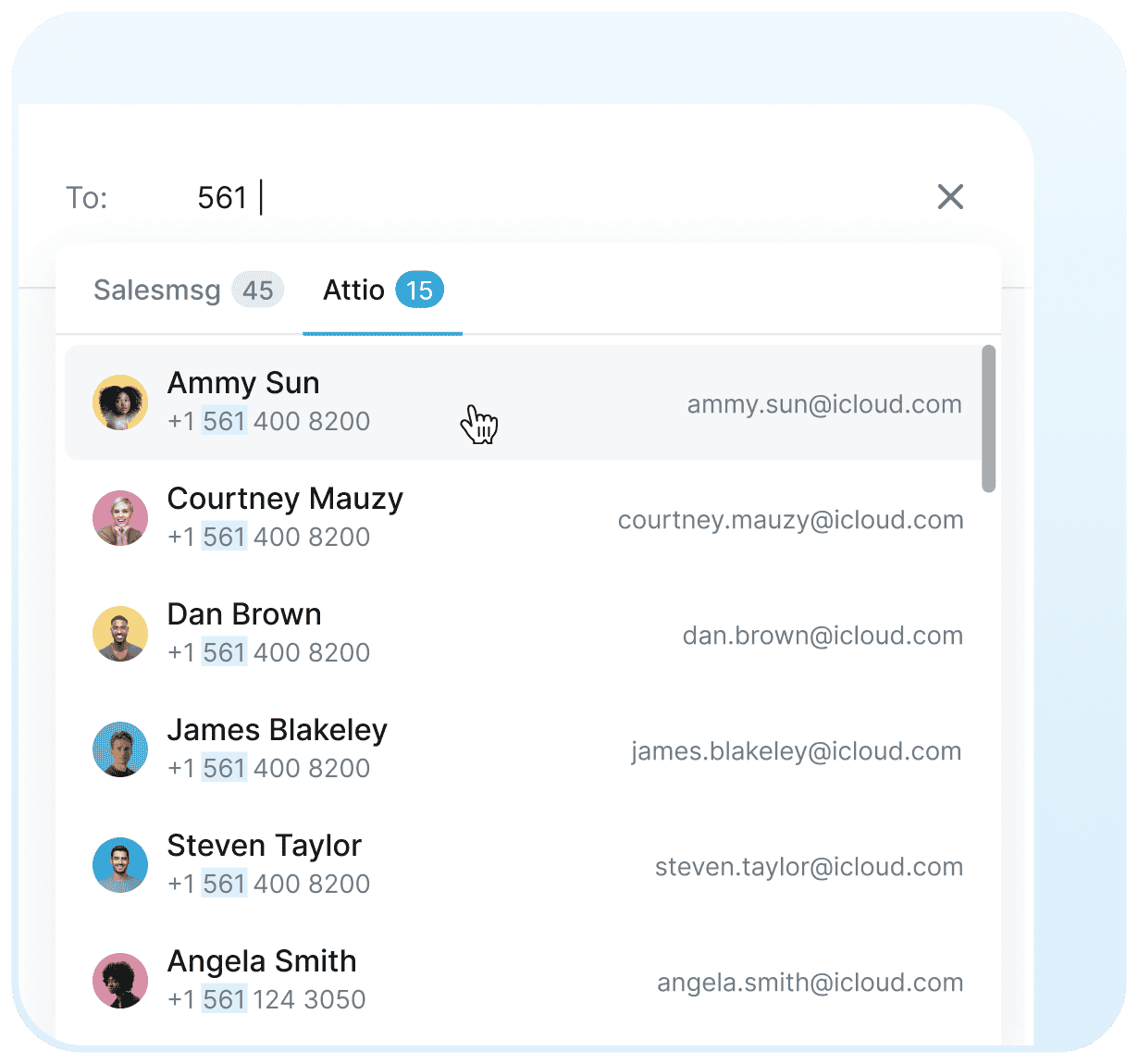 Message Your Attio Contacts from Salesmsg image