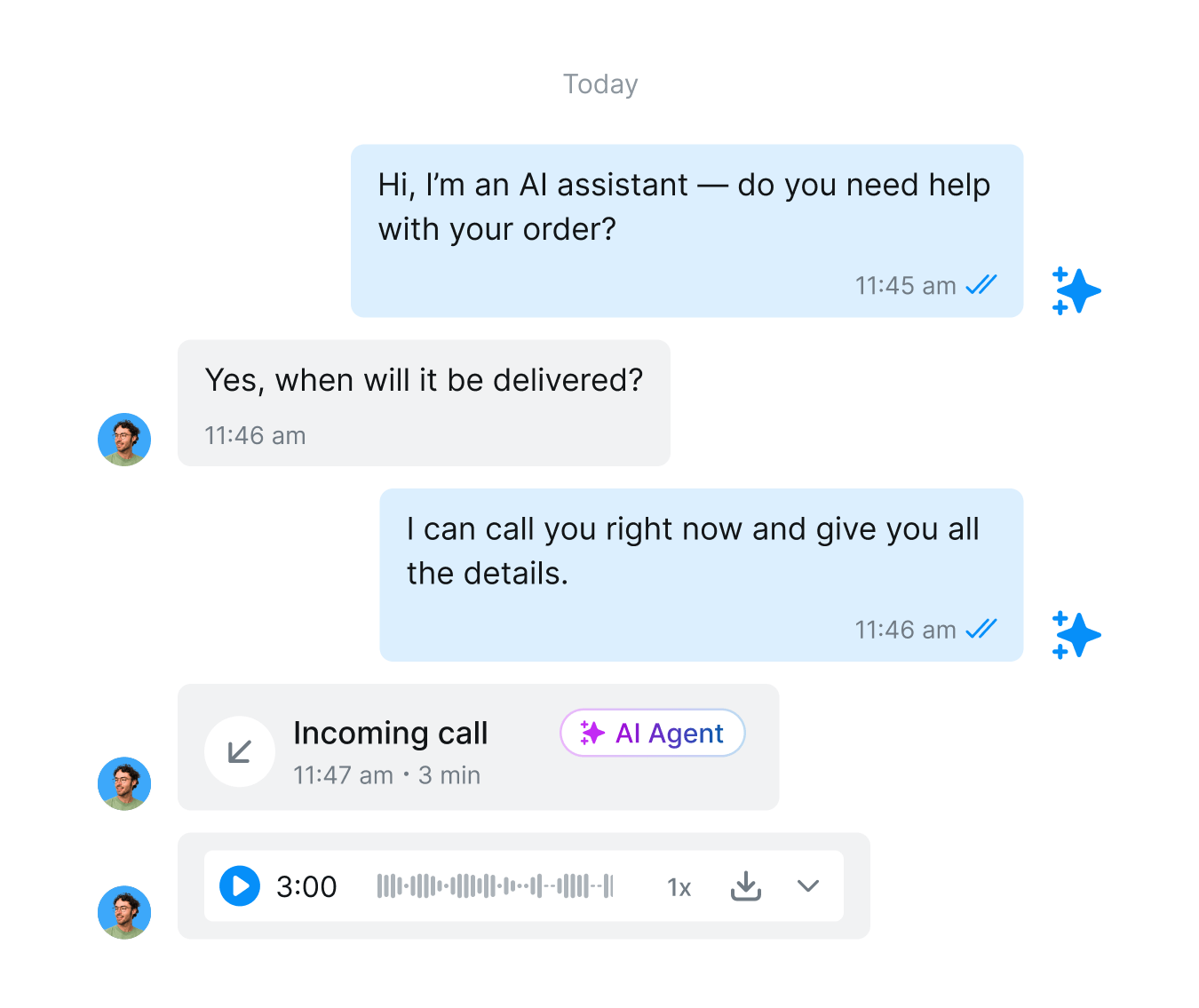 image of a salesmsg ai agent in action