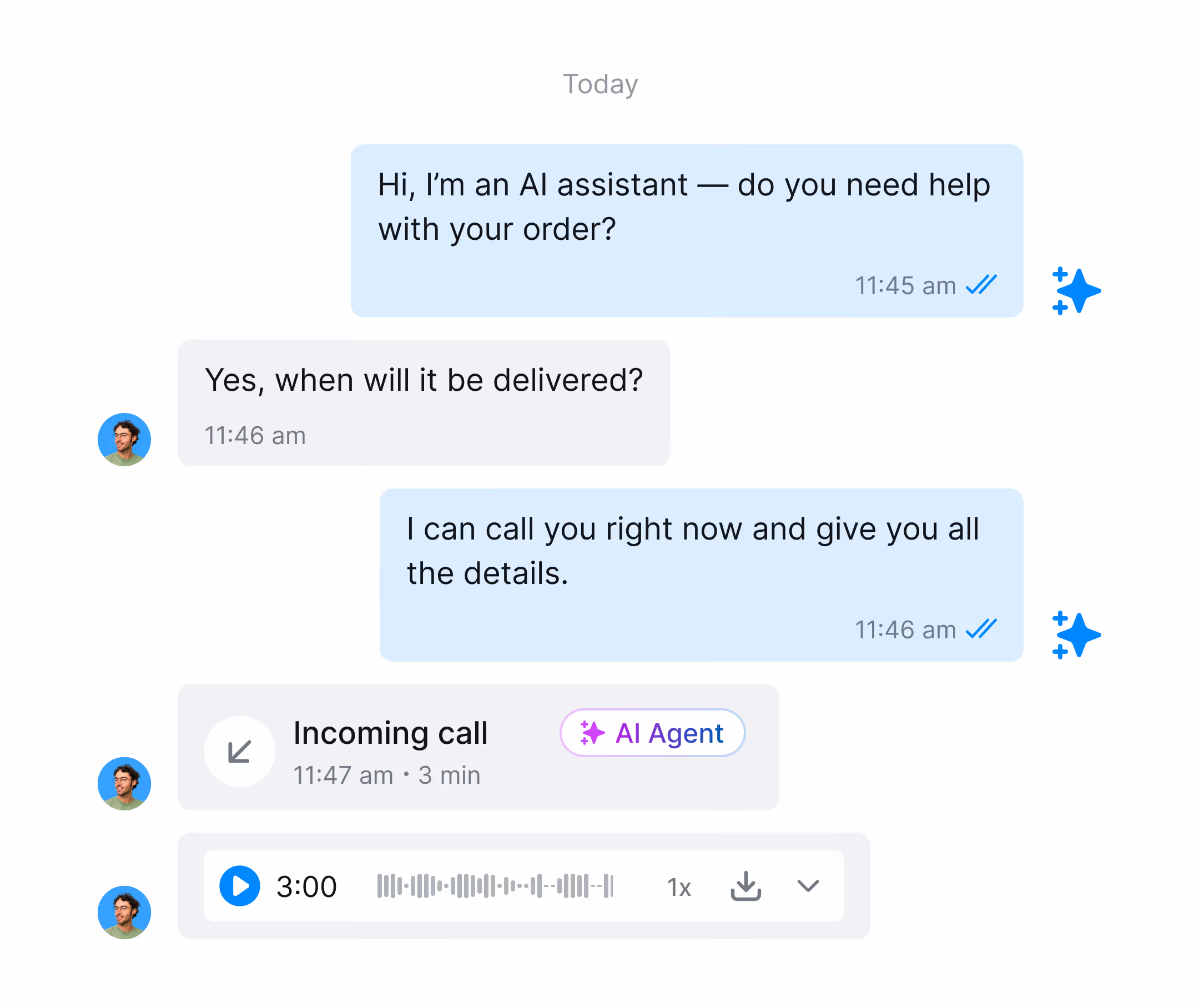 Image of a Salesmsg AI Agent in action