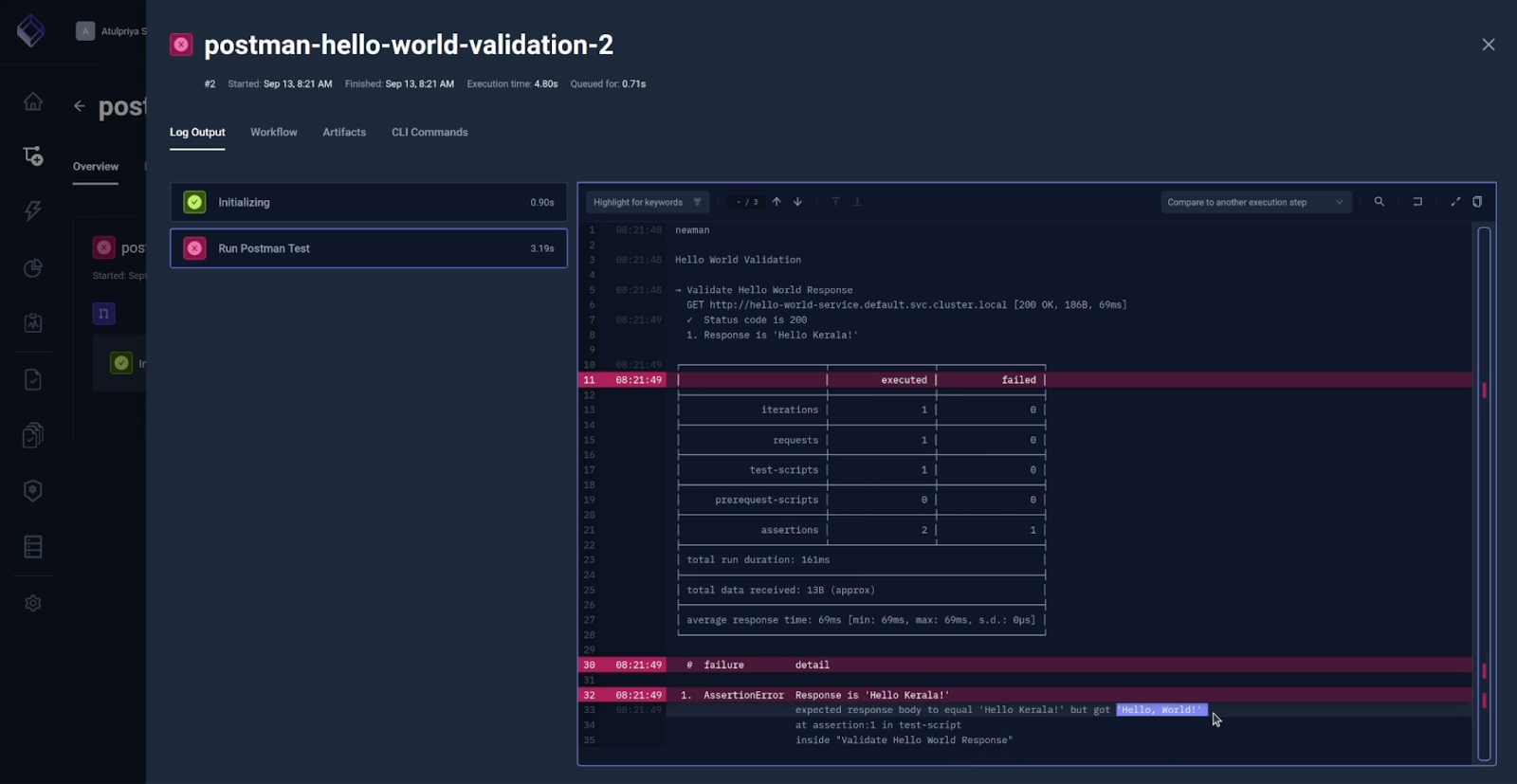 Hello World validation workflow