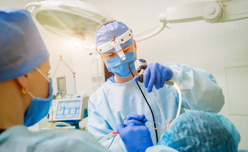 doctor performing a sinus surgery