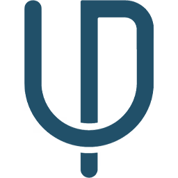 Uprise Technology Solutions company logo in navy blue.